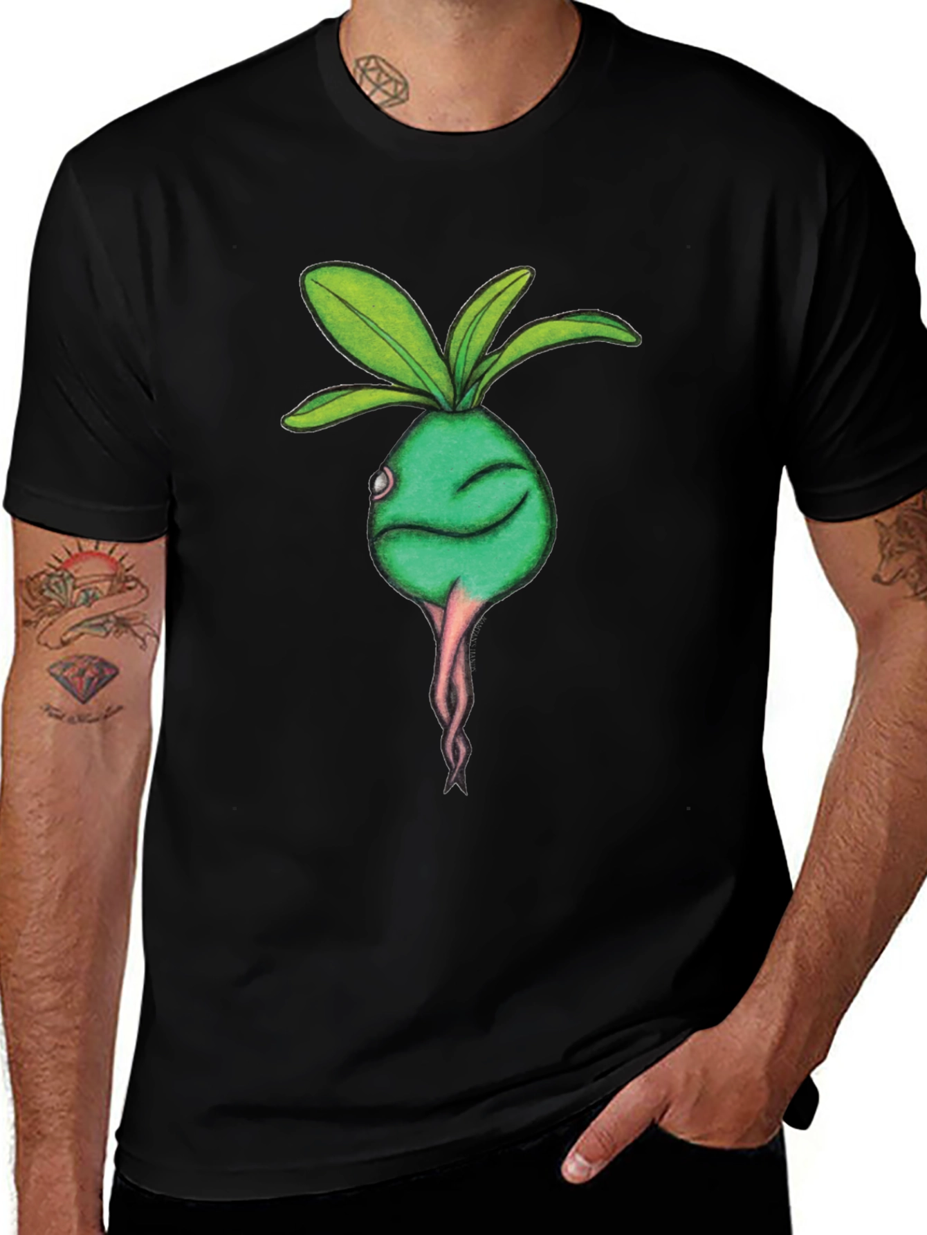 Radish Character Graphic Tee - Casual Comfort