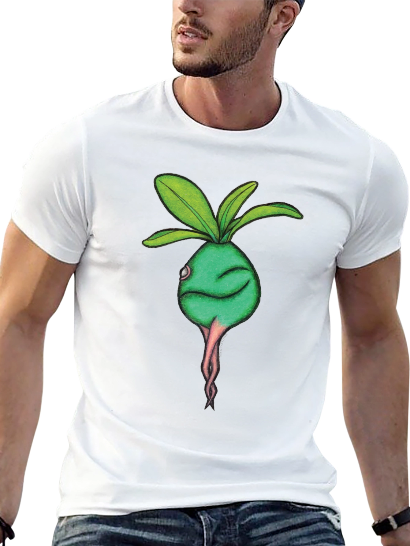 Radish Character Graphic Tee - Casual Comfort