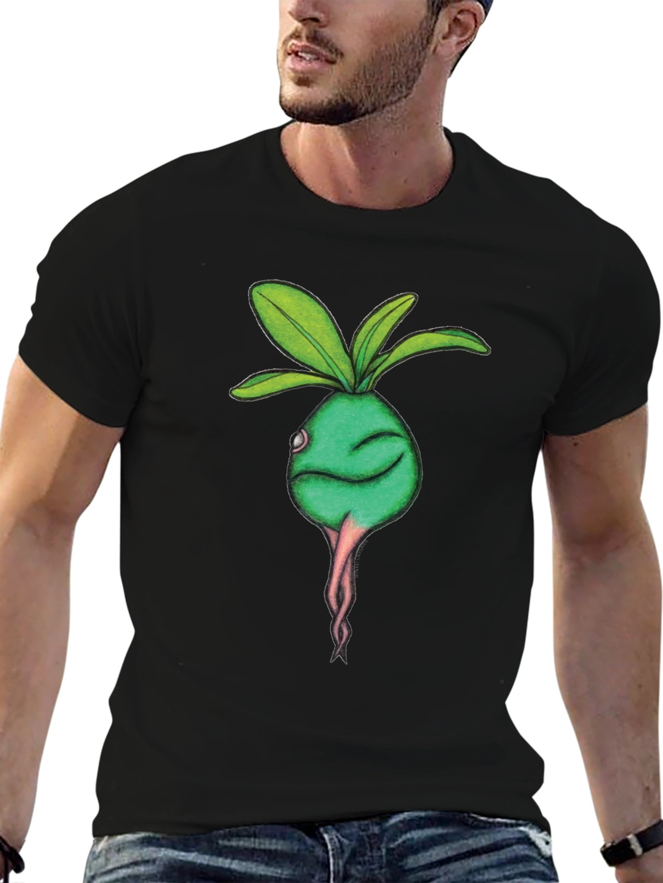 Radish Character Graphic Tee - Casual Comfort