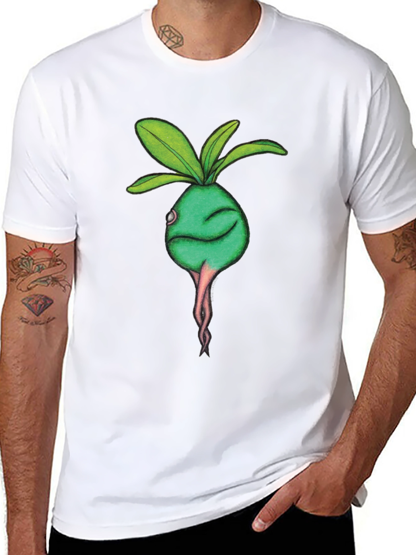 Radish Character Graphic Tee - Casual Comfort