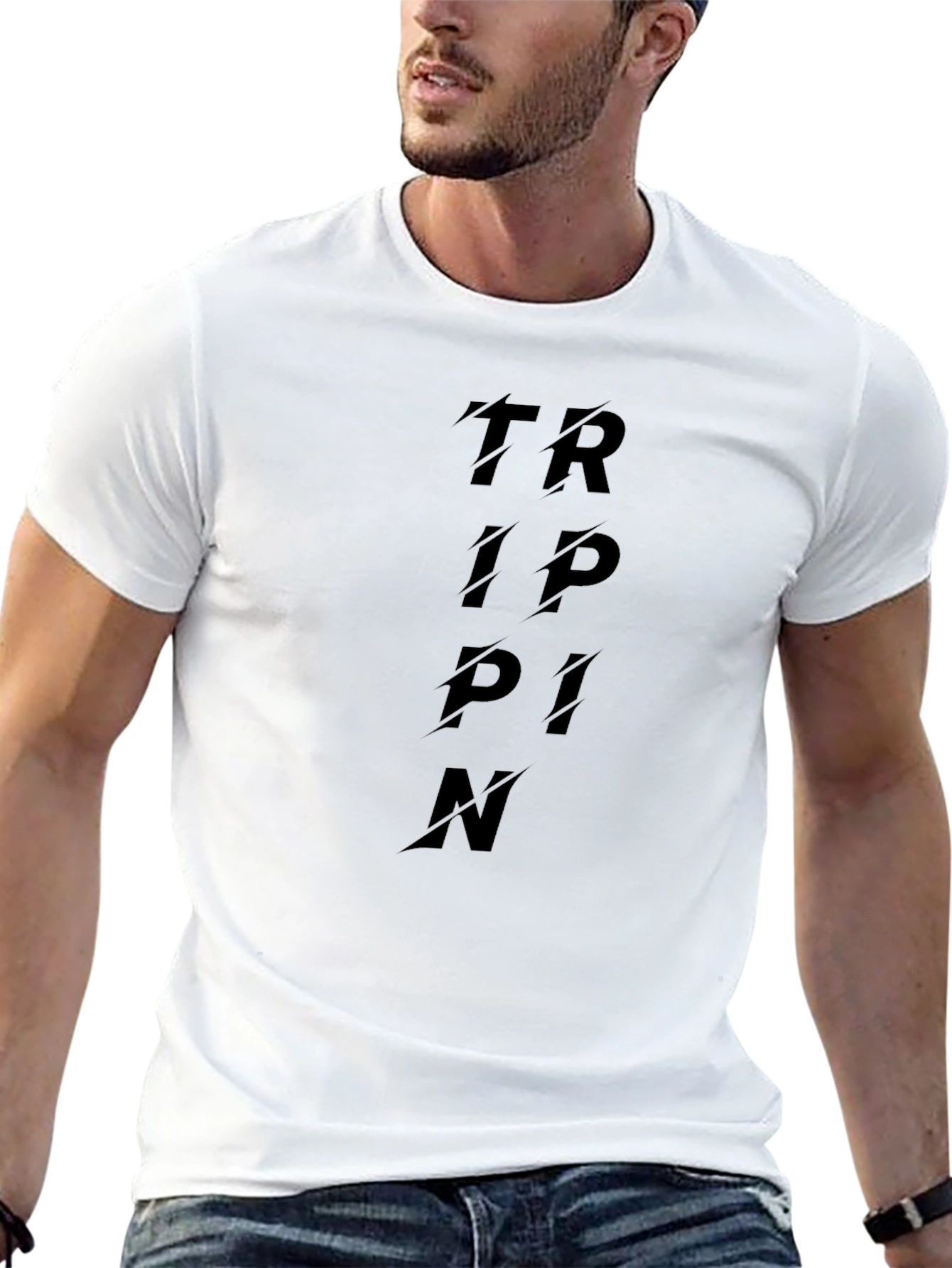 Tripin Mens Black Graphic Tee