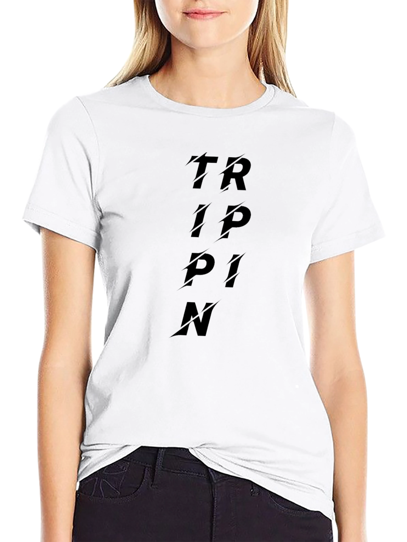 Tripin Mens Black Graphic Tee