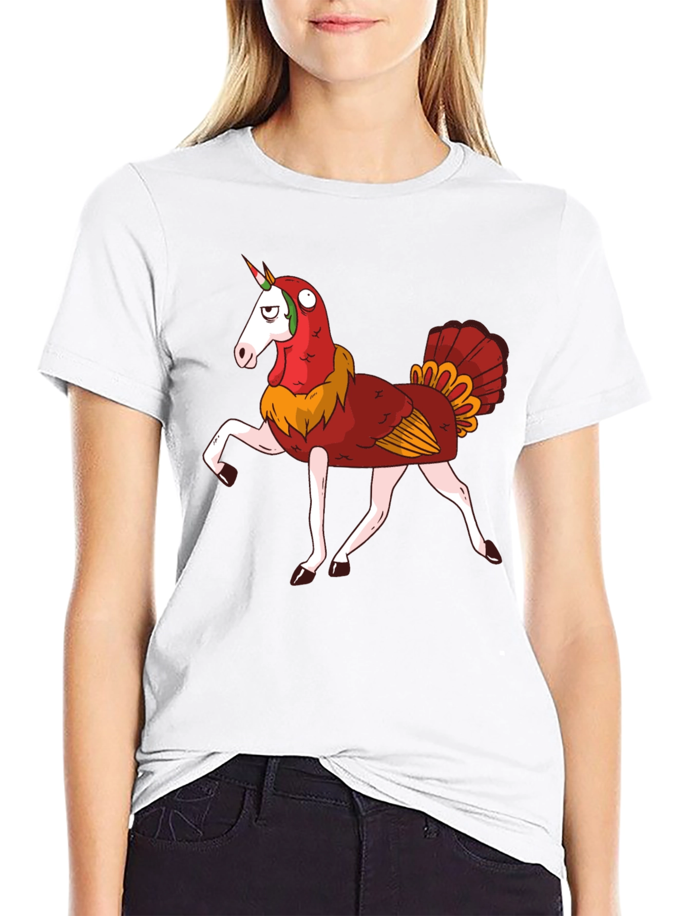 Unicorn Turkey Hybrid Graphic T-Shirt