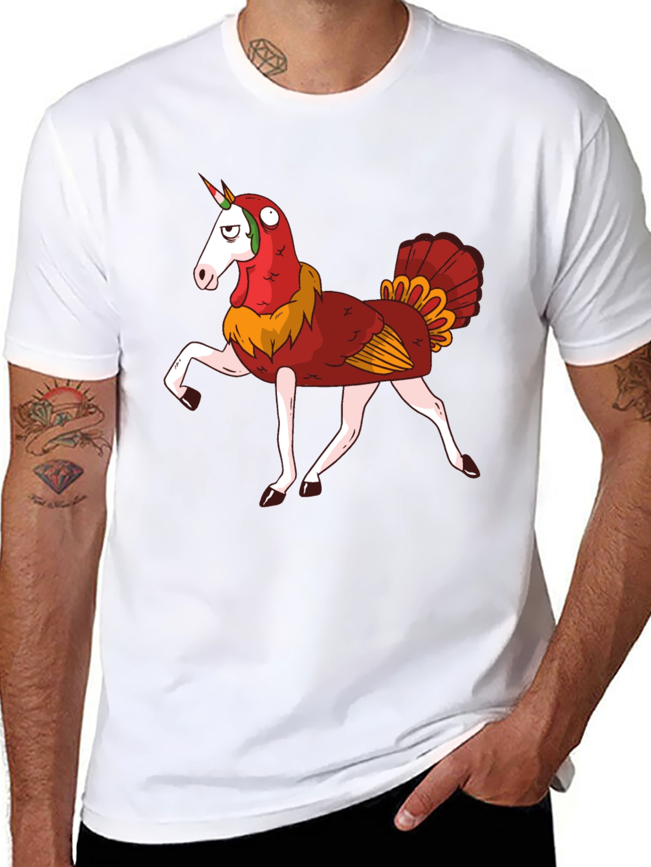 Unicorn Turkey Hybrid Graphic T-Shirt