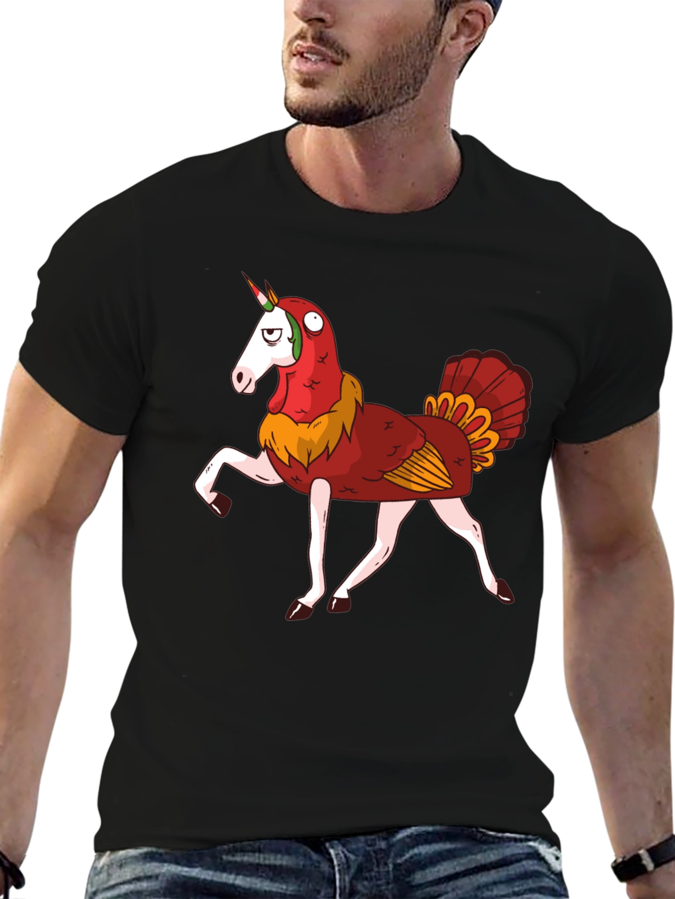 Unicorn Turkey Hybrid Graphic T-Shirt