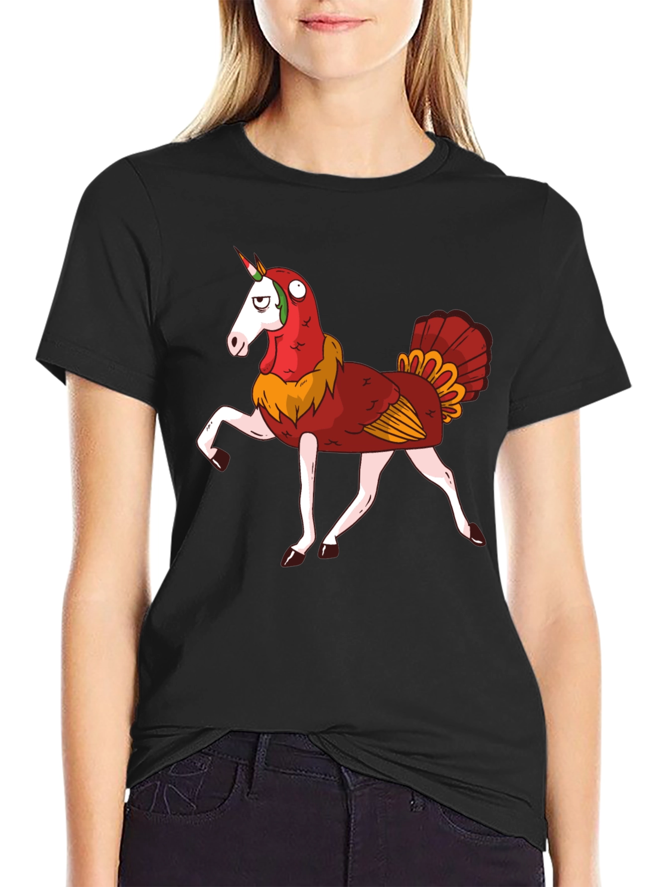 Unicorn Turkey Hybrid Graphic T-Shirt