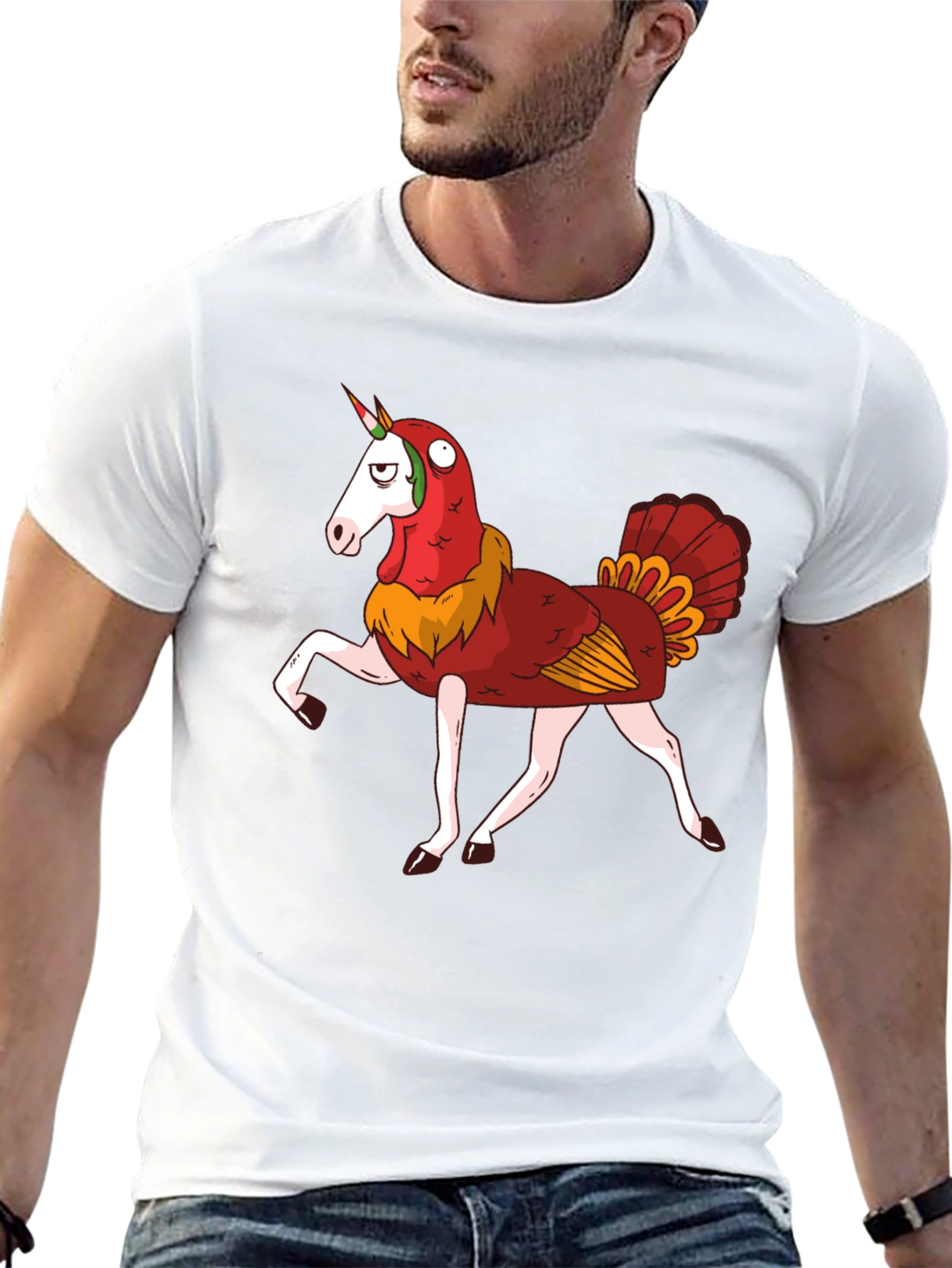Unicorn Turkey Hybrid Graphic T-Shirt