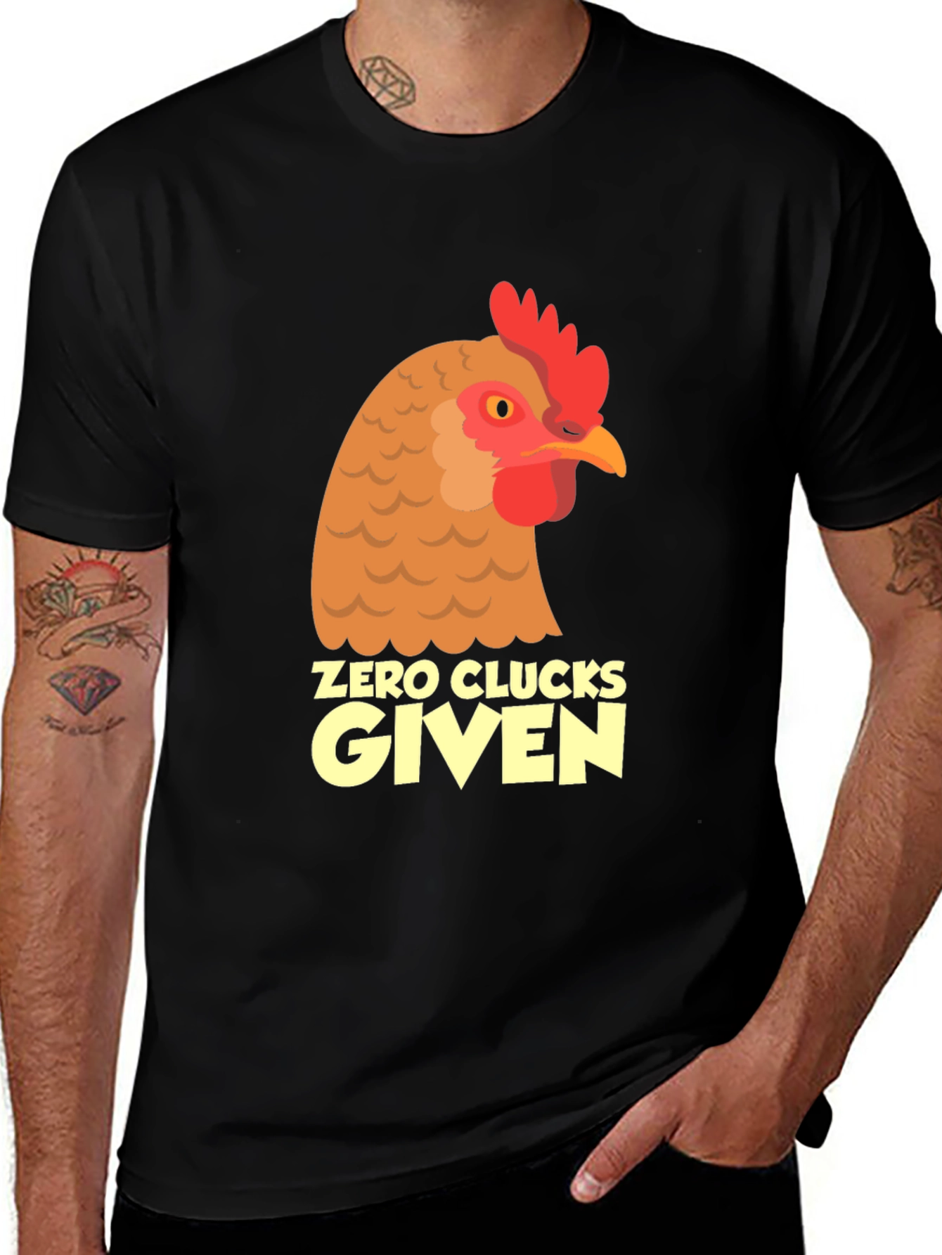 Zero Clucks Given Chicken Graphic Tee