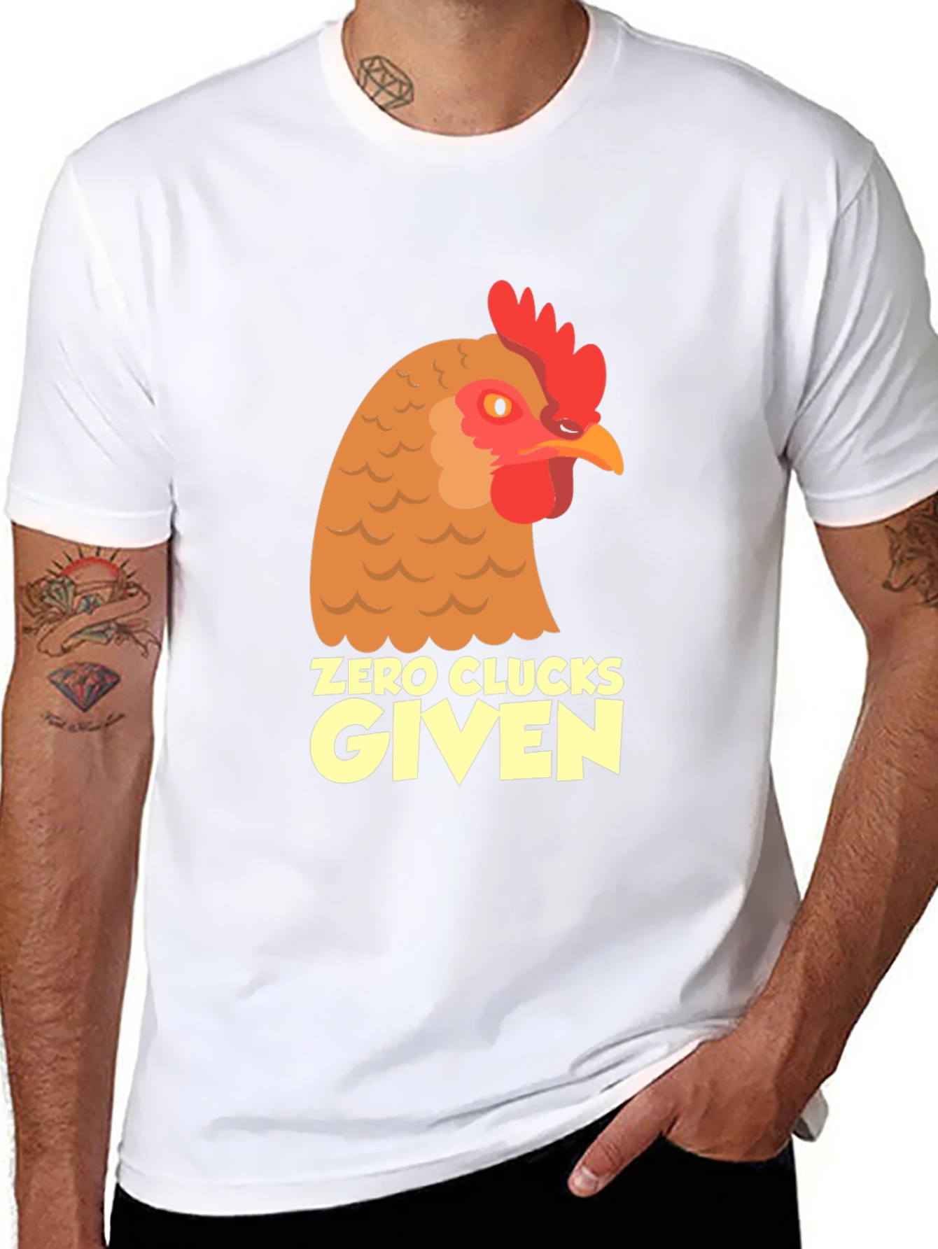 Zero Clucks Given Chicken Graphic Tee