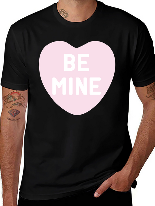 Be Mine Heart Graphic Black T-Shirt