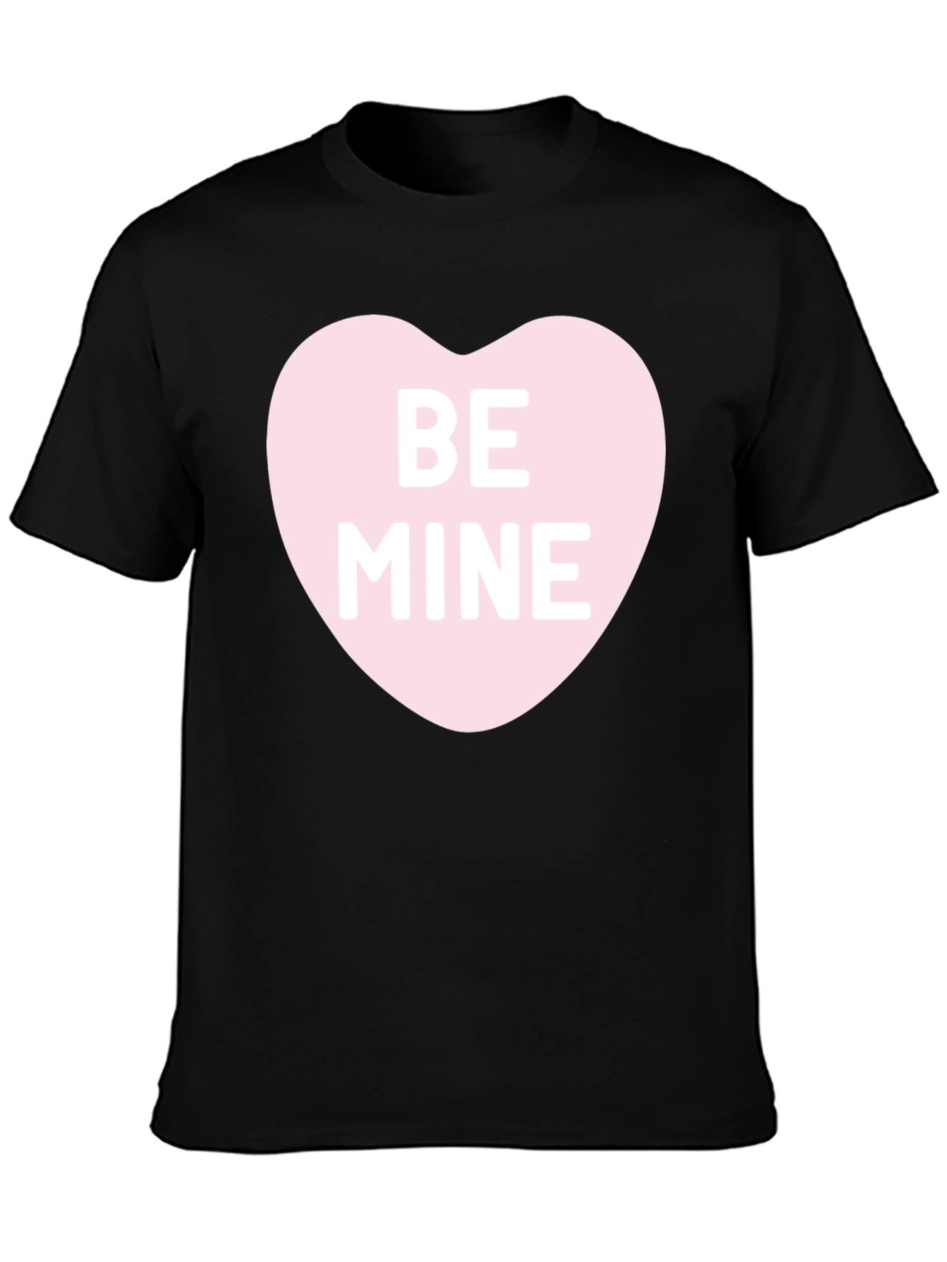Be Mine Heart Graphic Black T-Shirt