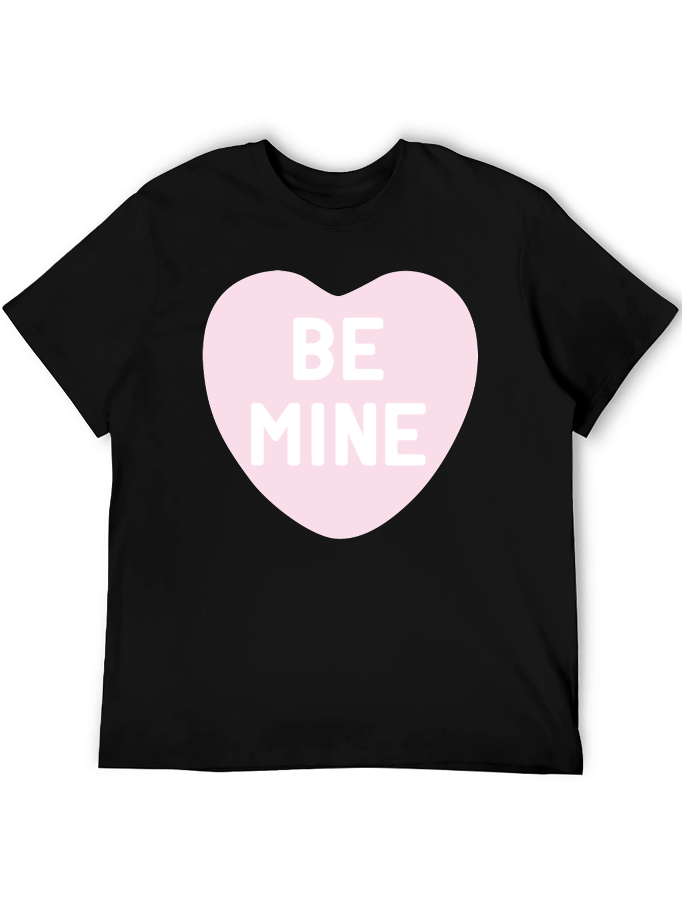 Be Mine Heart Graphic Black T-Shirt