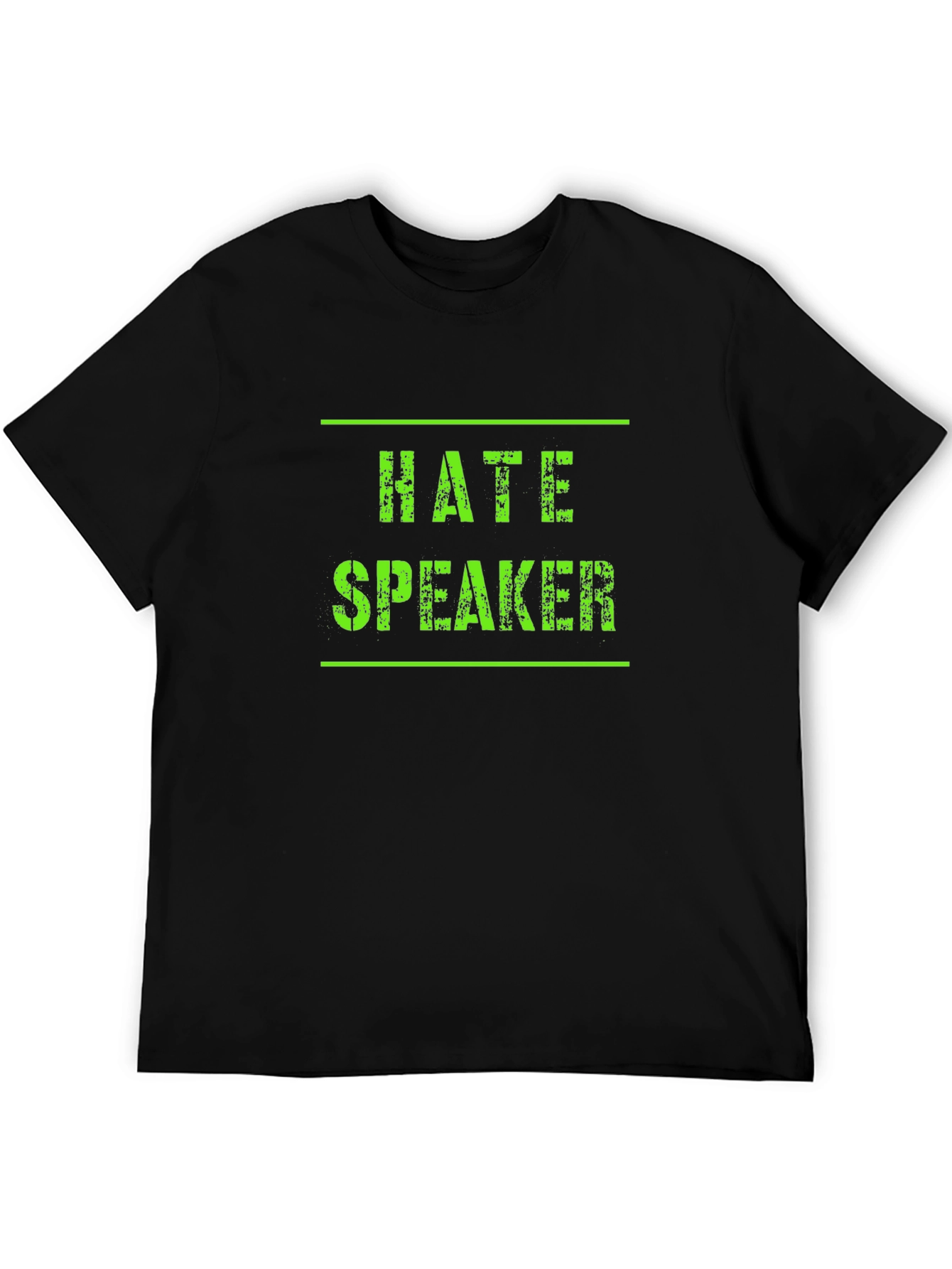 Hate Speaker Graphic Tee - Black Cotton T-Shirt