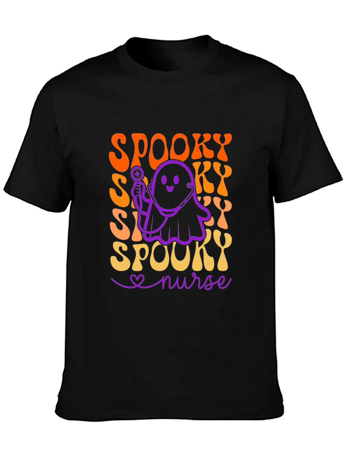 Spooky Nurse Halloween T-Shirt - Ghost Doctor Design
