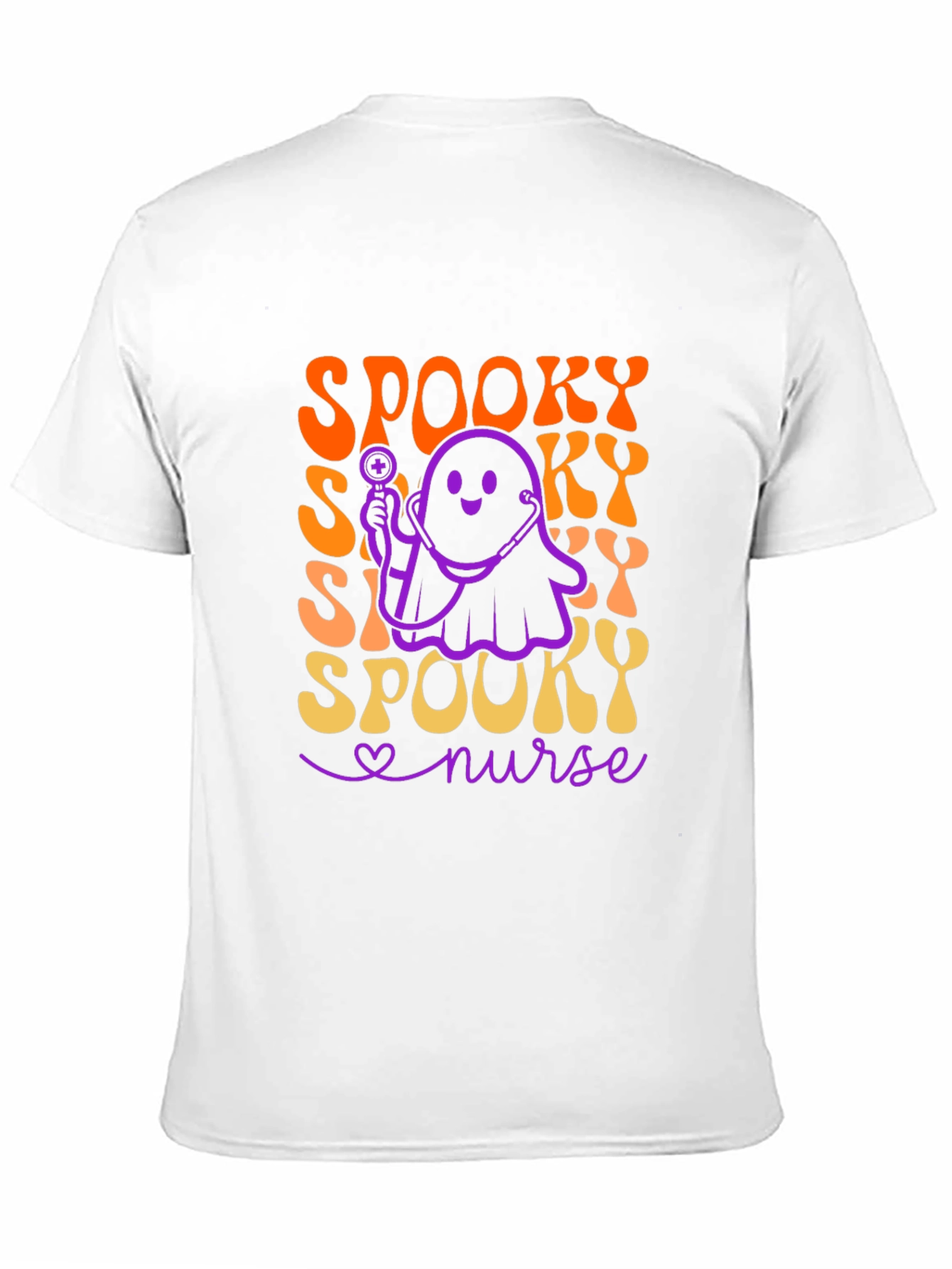 Spooky Nurse Halloween T-Shirt - Ghost Doctor Design