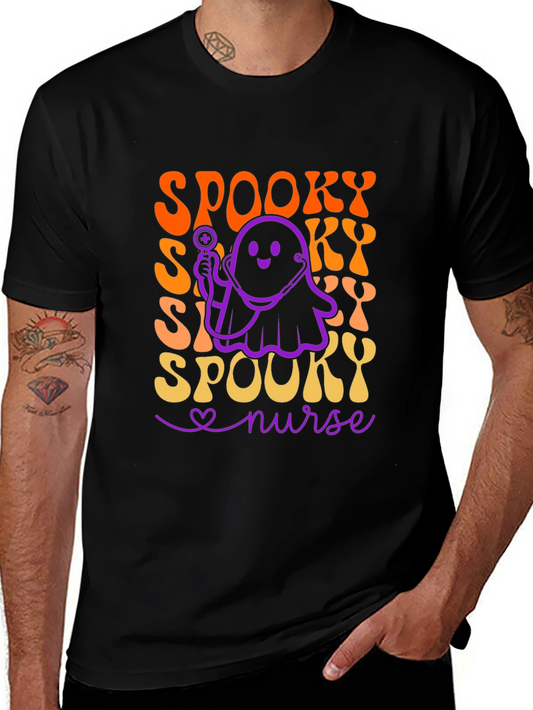 Spooky Nurse Halloween T-Shirt - Ghost Doctor Design