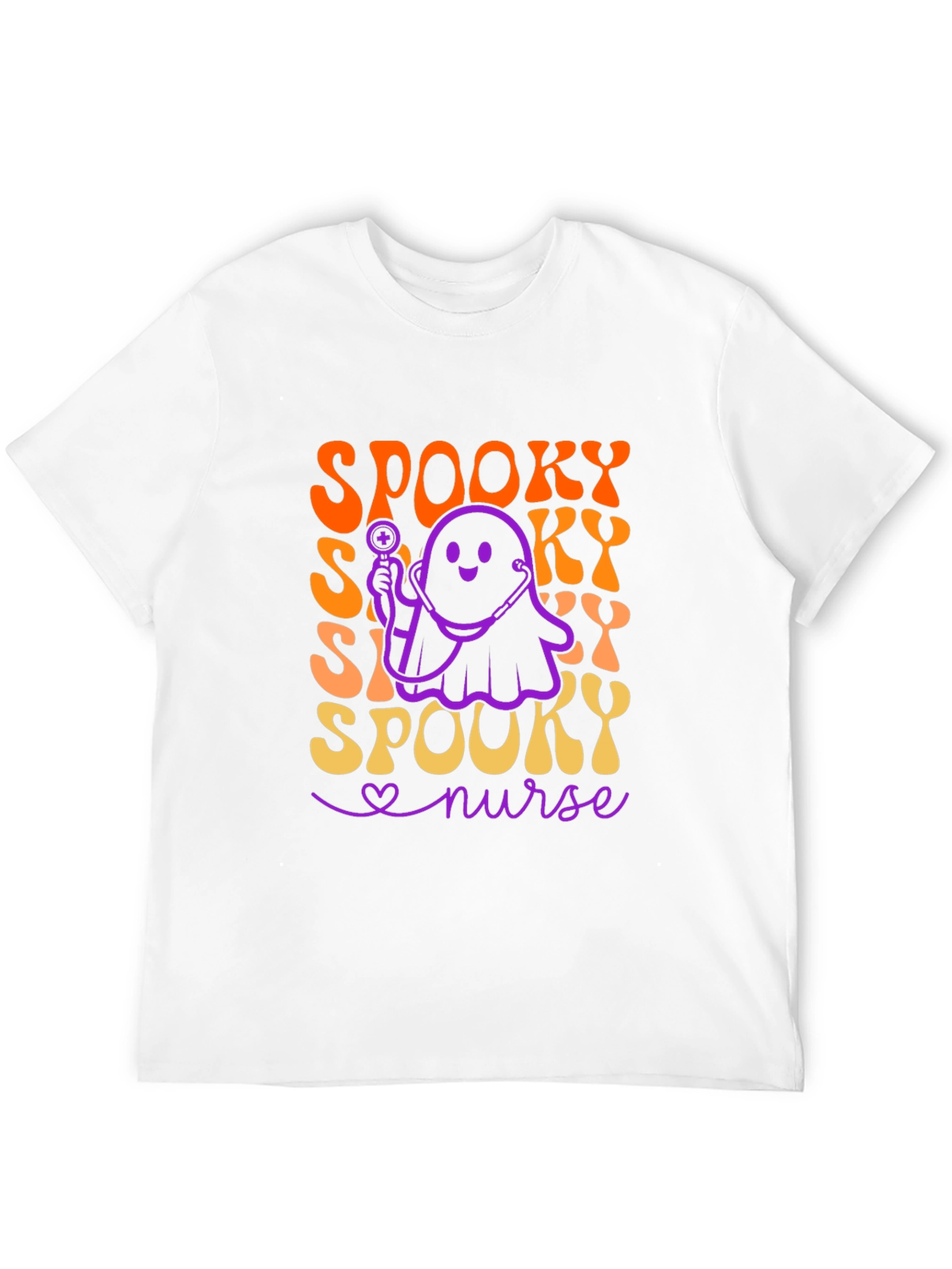 Spooky Nurse Halloween T-Shirt - Ghost Doctor Design