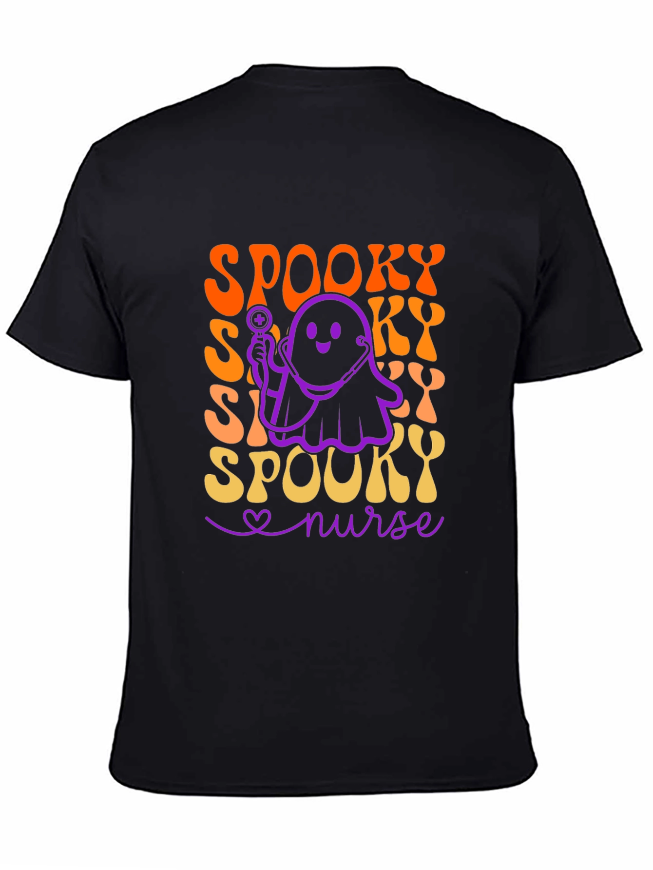 Spooky Nurse Halloween T-Shirt - Ghost Doctor Design