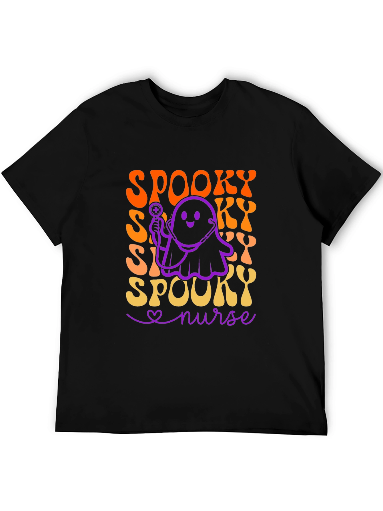 Spooky Nurse Halloween T-Shirt - Ghost Doctor Design