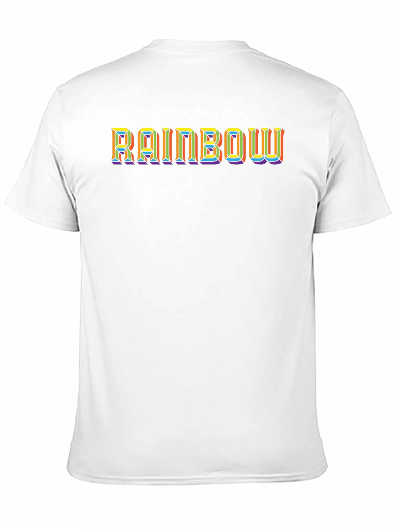 Rainbow Text Black T-Shirt - Stylish Graphic Tee
