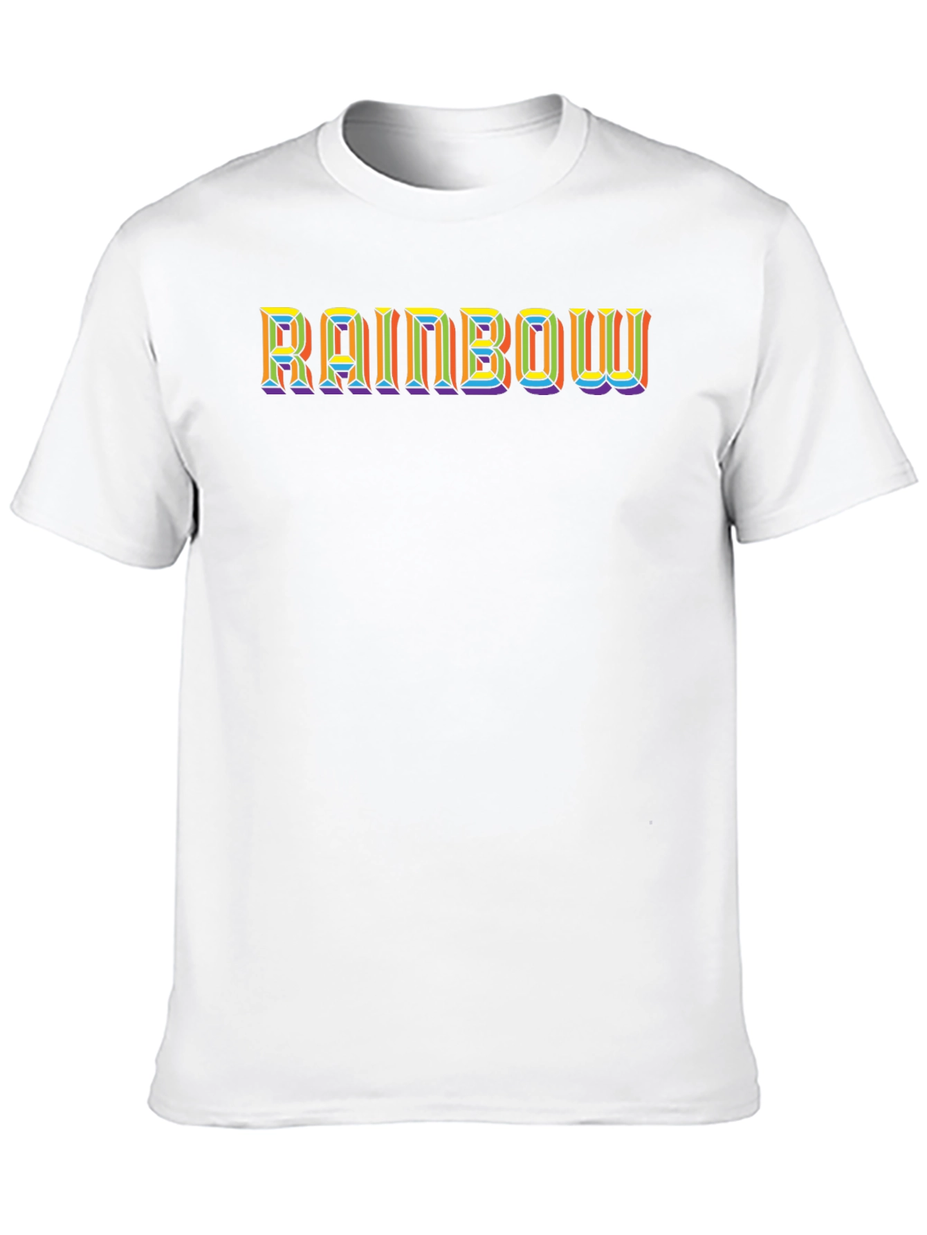Rainbow Text Black T-Shirt - Stylish Graphic Tee