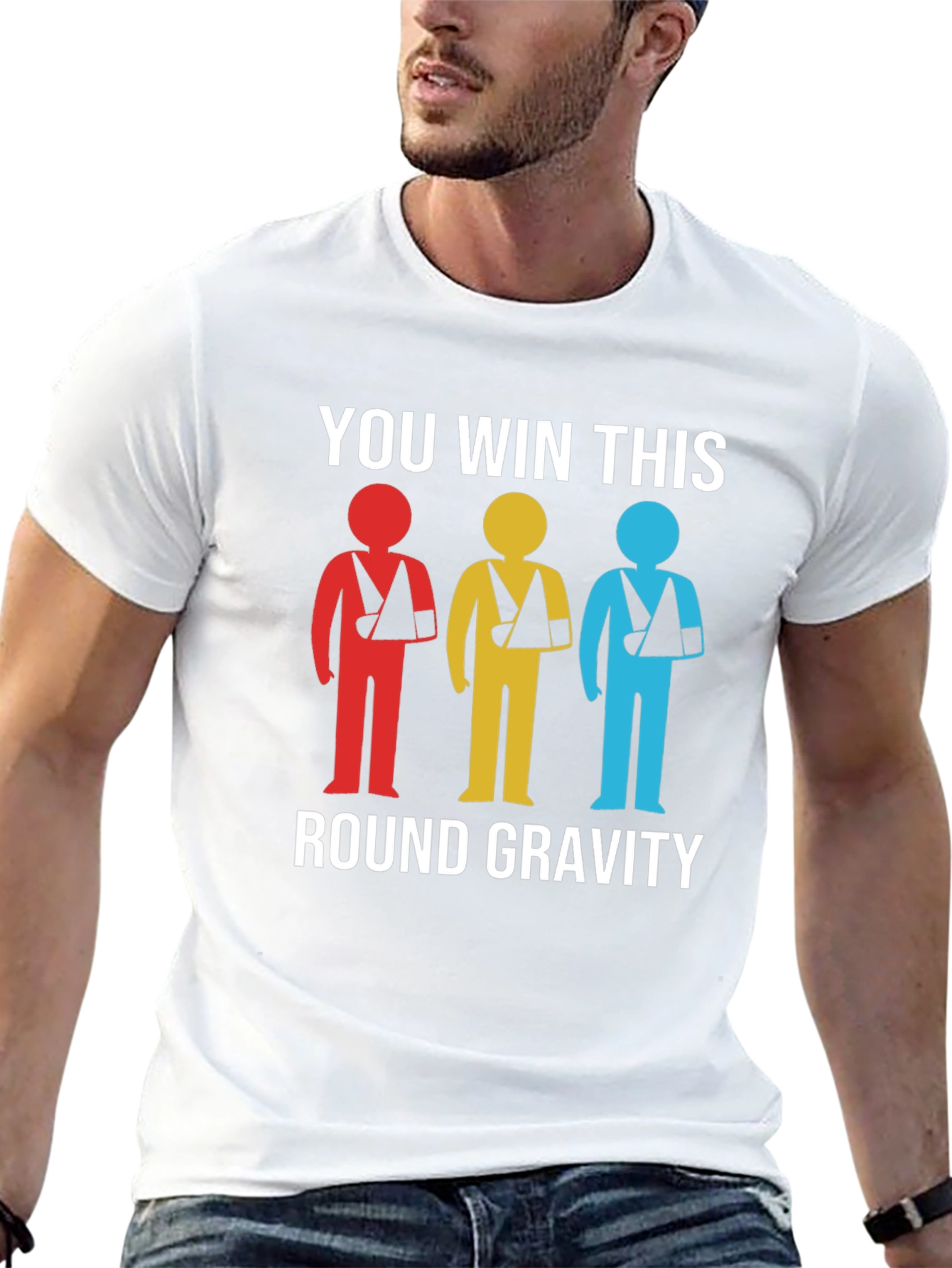 Gravity Wins Broken Arm T-Shirt