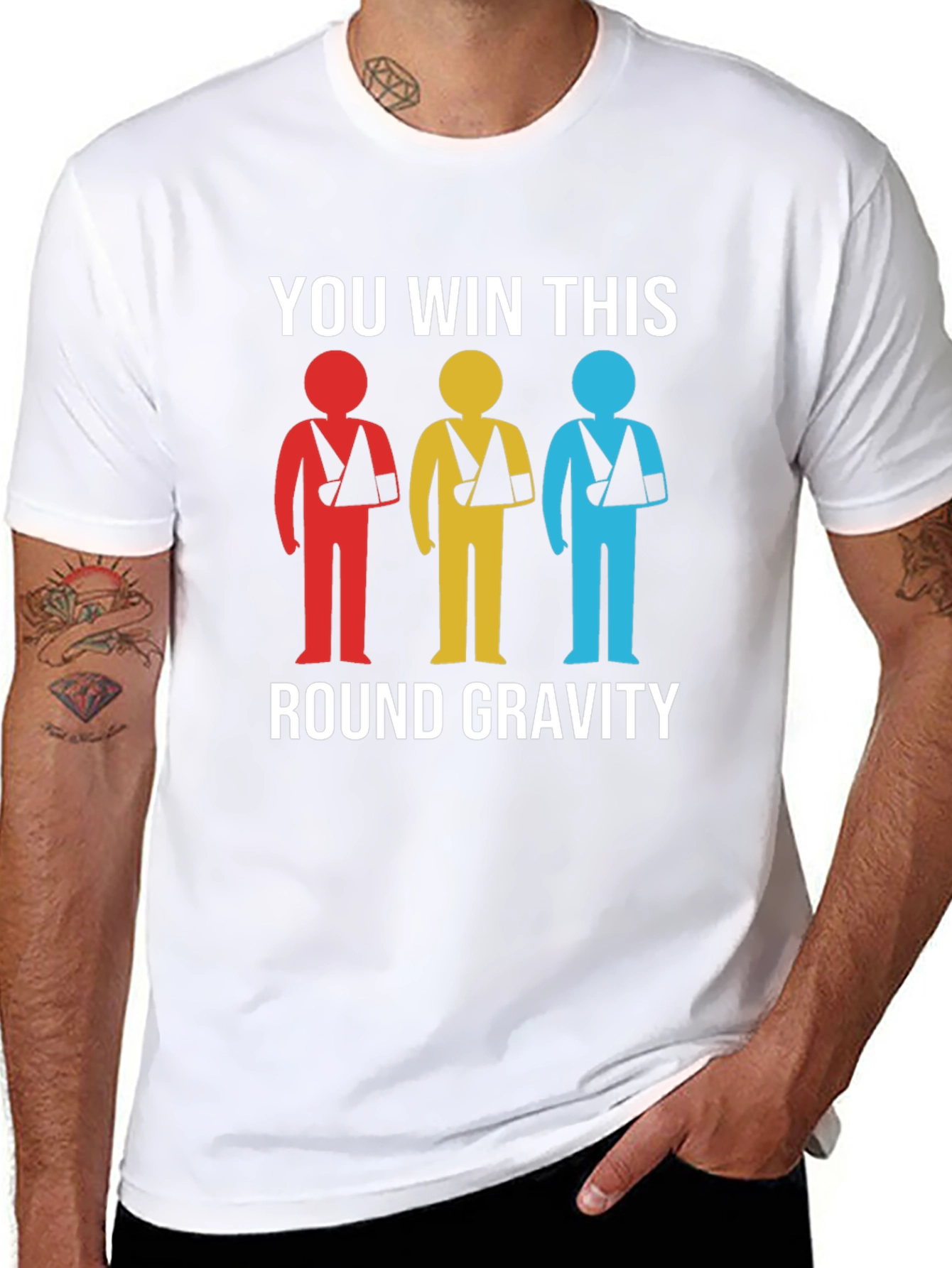 Gravity Wins Broken Arm T-Shirt
