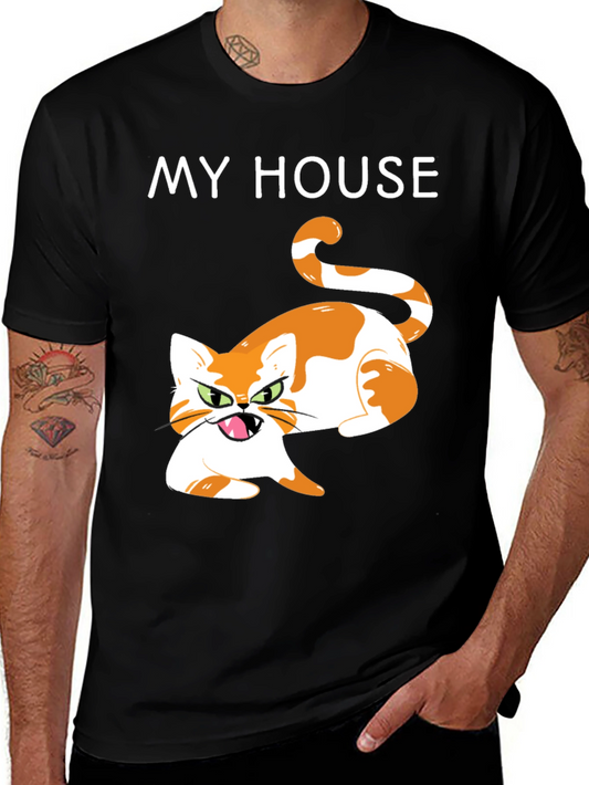 My House Cat Graphic T-Shirt - Novelty Tee