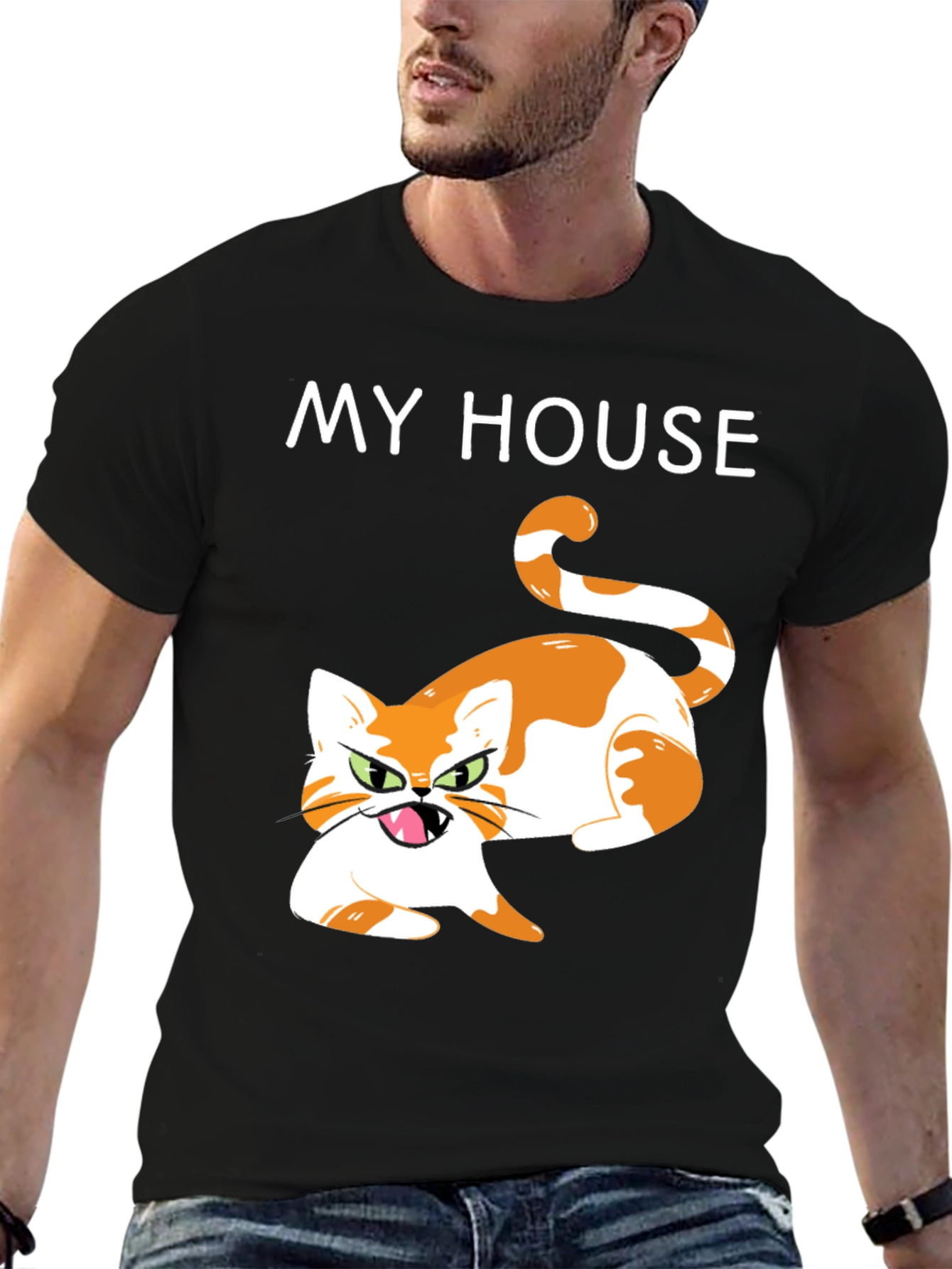 My House Cat Graphic T-Shirt - Novelty Tee