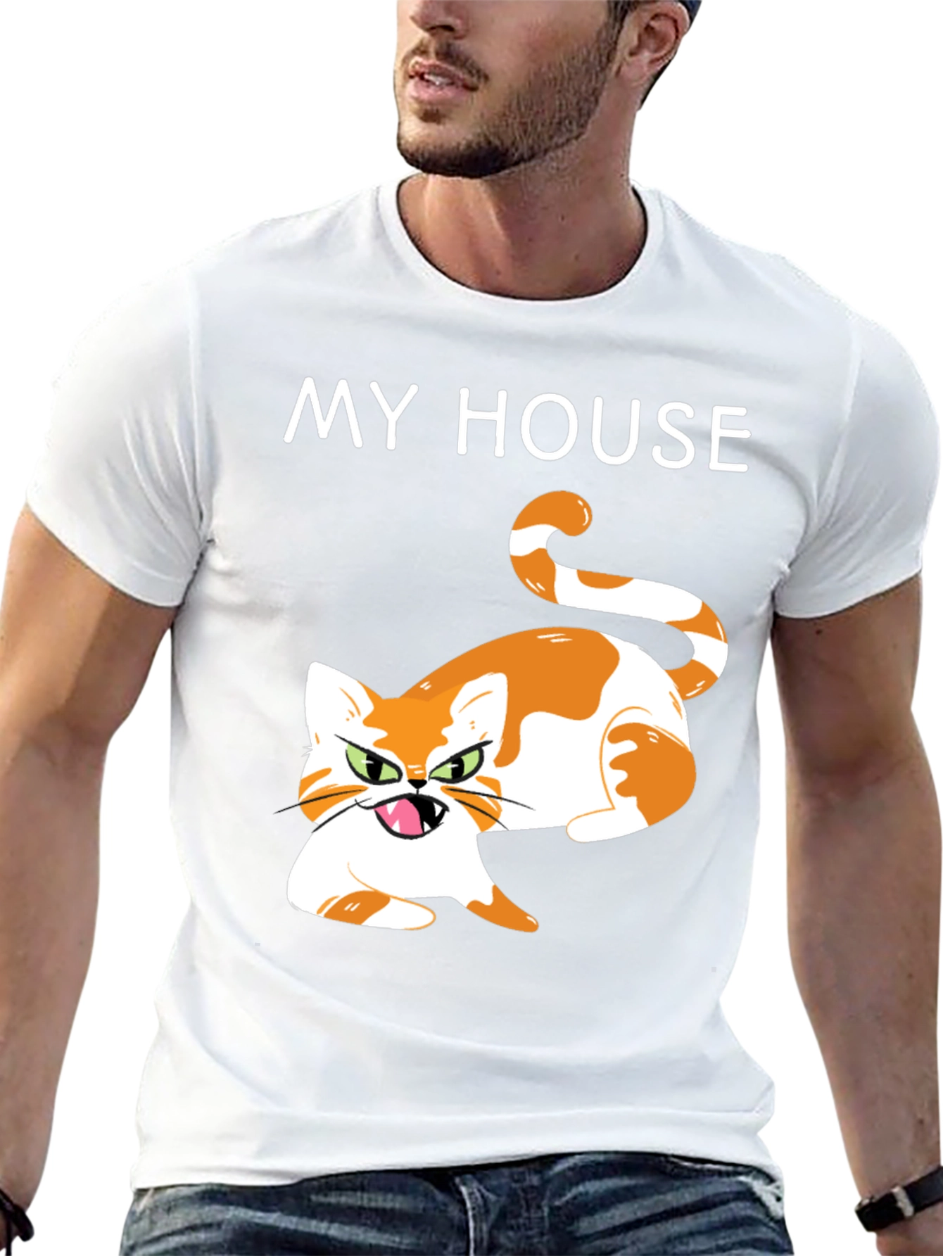 My House Cat Graphic T-Shirt - Novelty Tee
