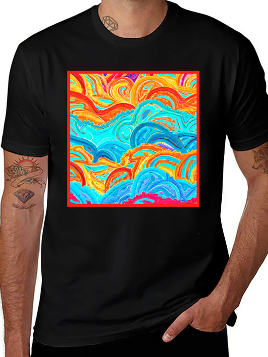 Abstract Swirl Art Tee - Colorful Design