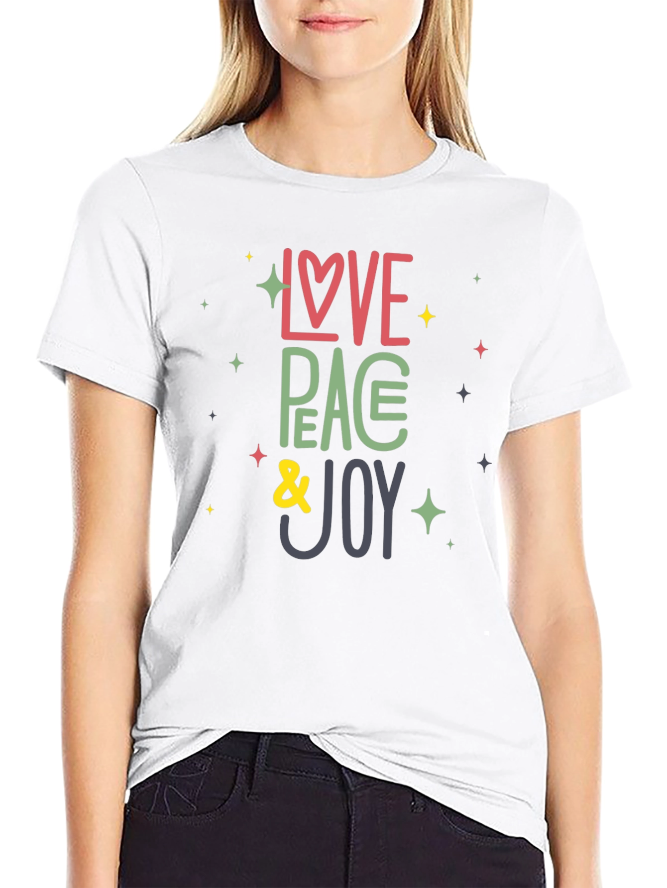 Love Peace Joy Graphic Tee - Stylish Comfort