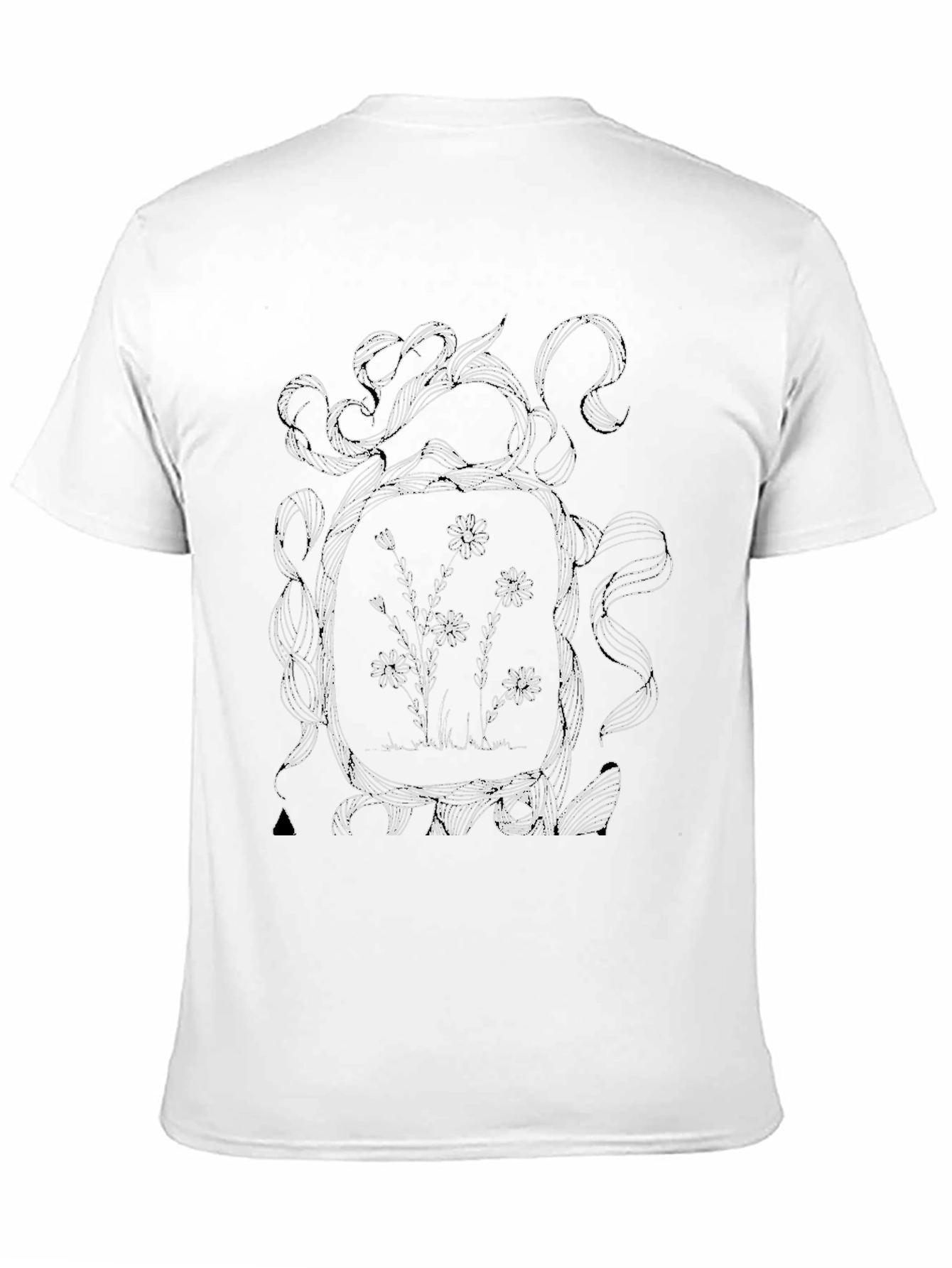 Floral Sketch Graphic Tee - Modern Artsy Style