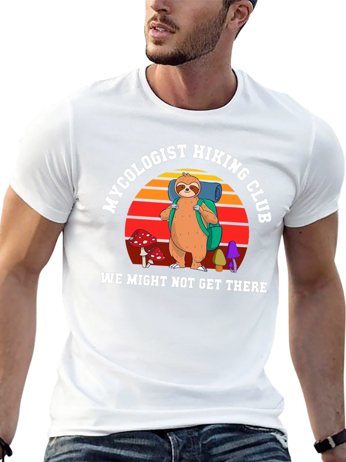 Mycologist Hiking Club Sloth Graphic Tee
