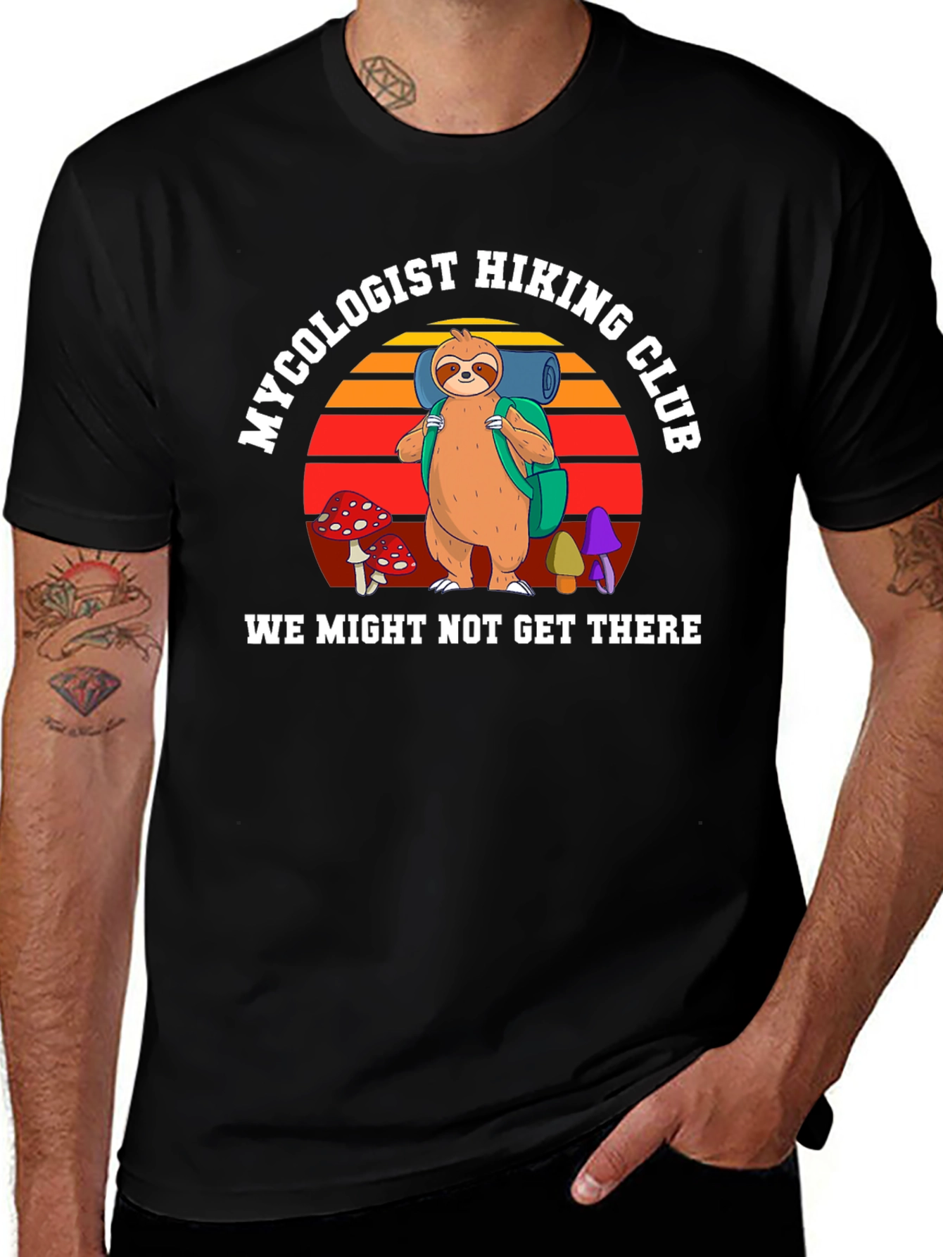 Mycologist Hiking Club Sloth Graphic Tee