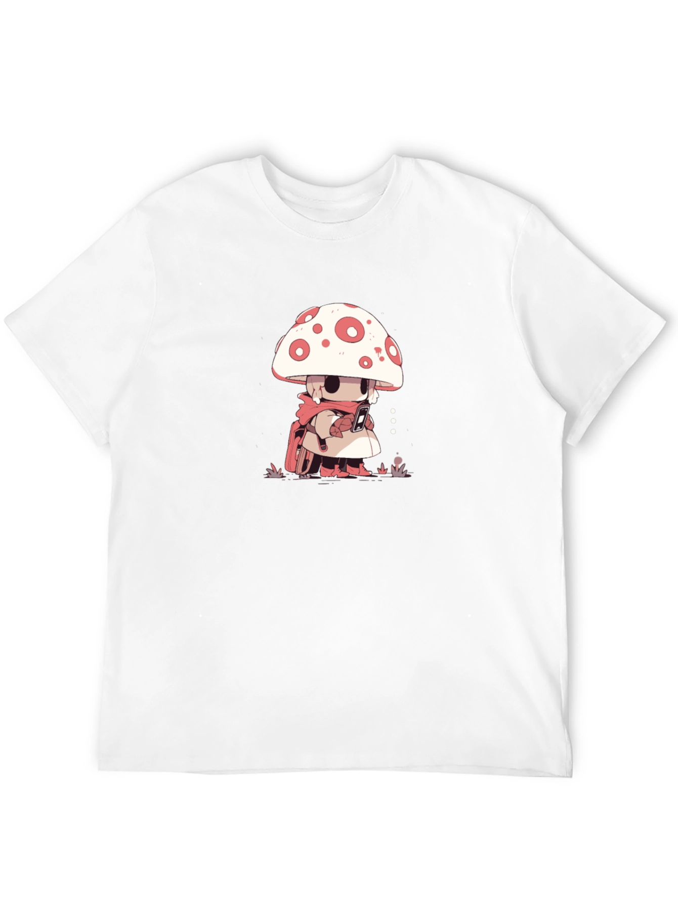 Mushroom Character Black T-Shirt