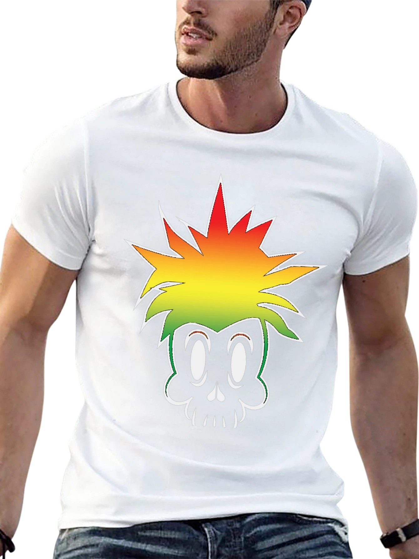 Skull Graphic Tee - Black Cotton T-Shirt