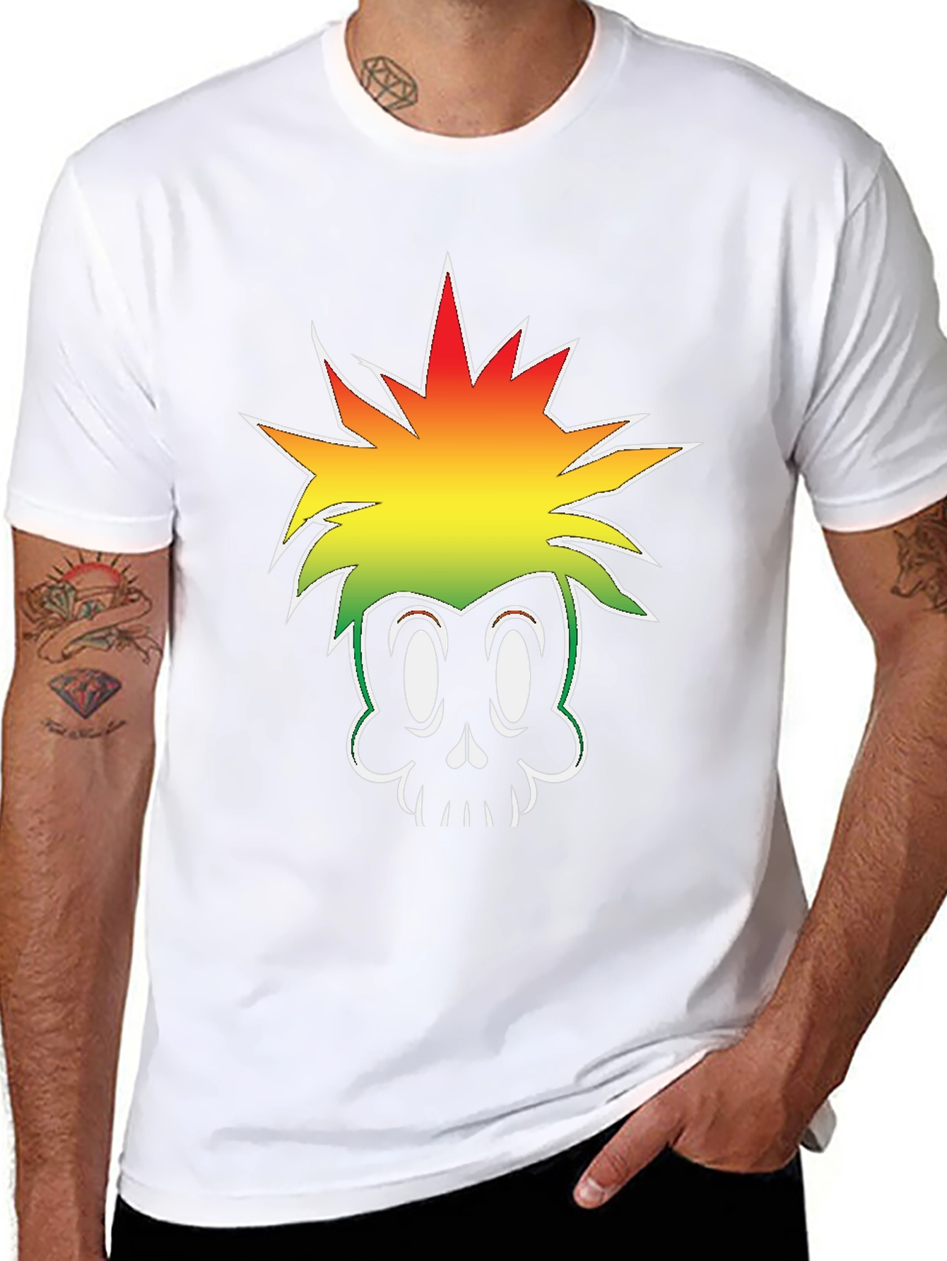 Skull Graphic Tee - Black Cotton T-Shirt