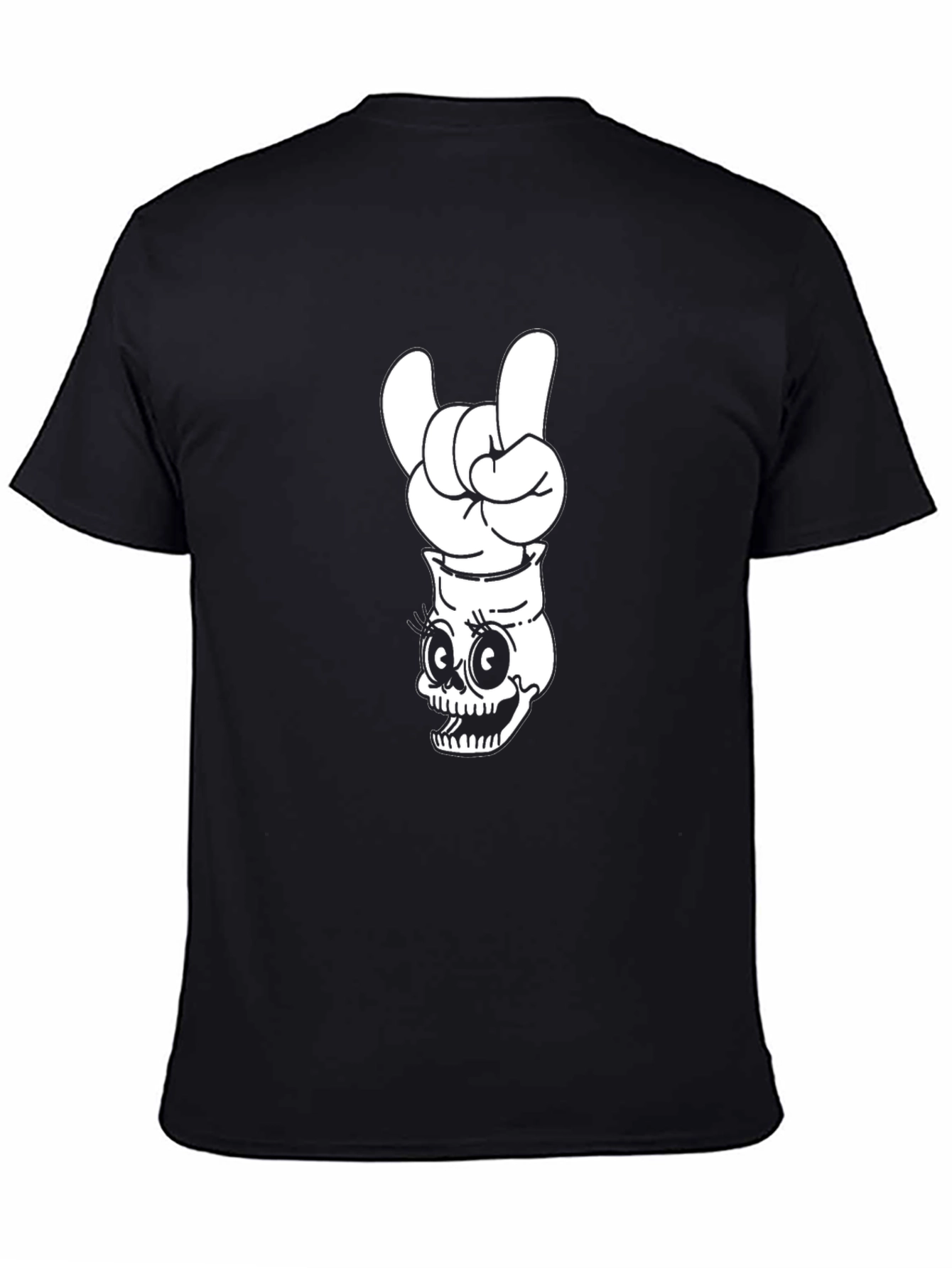 Skull Rock On Graphic Black T-Shirt