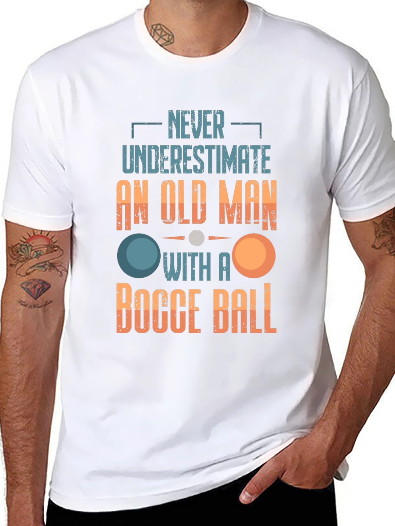 Old Man Bocce Ball Graphic Tee
