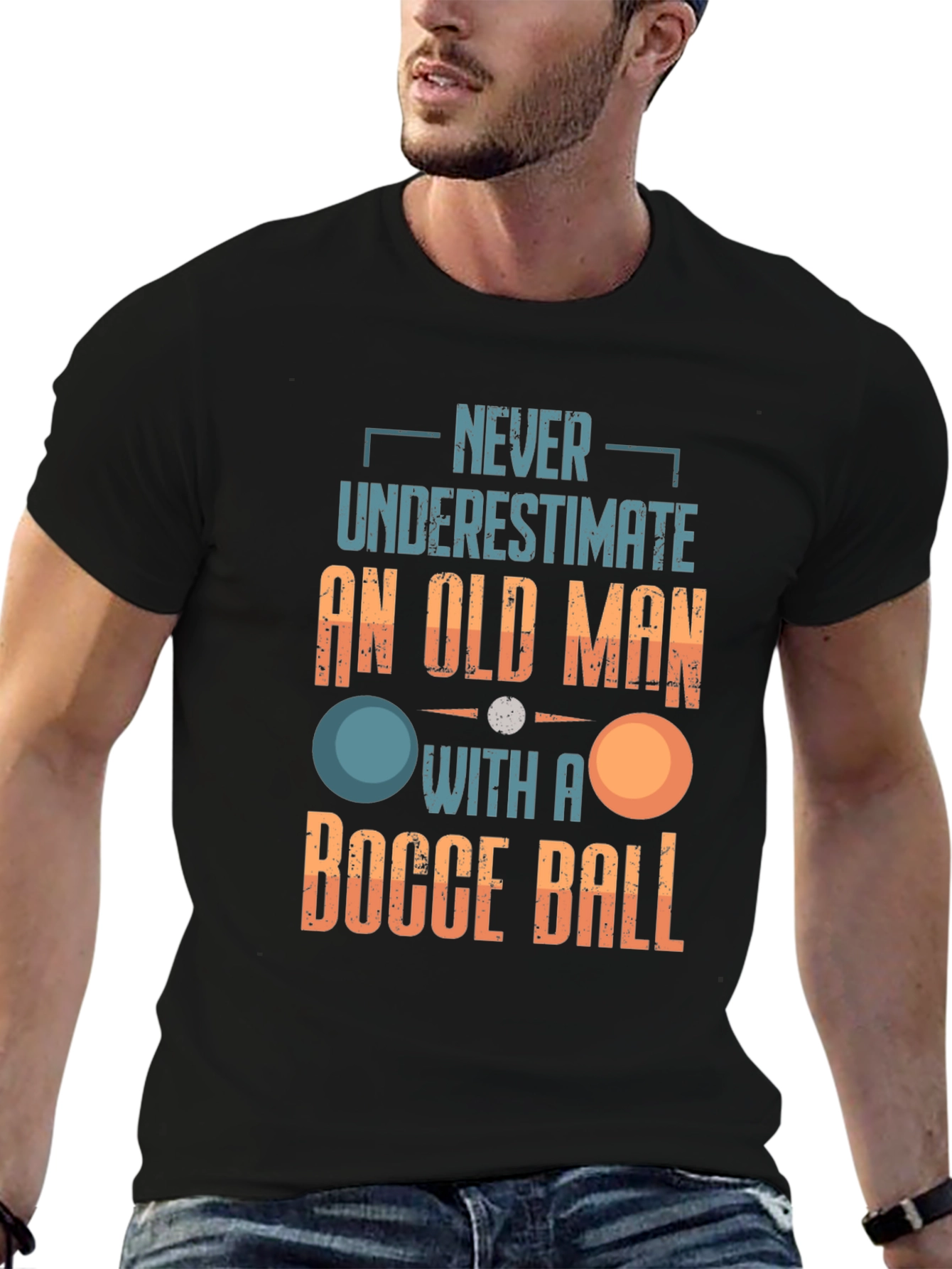 Old Man Bocce Ball Graphic Tee