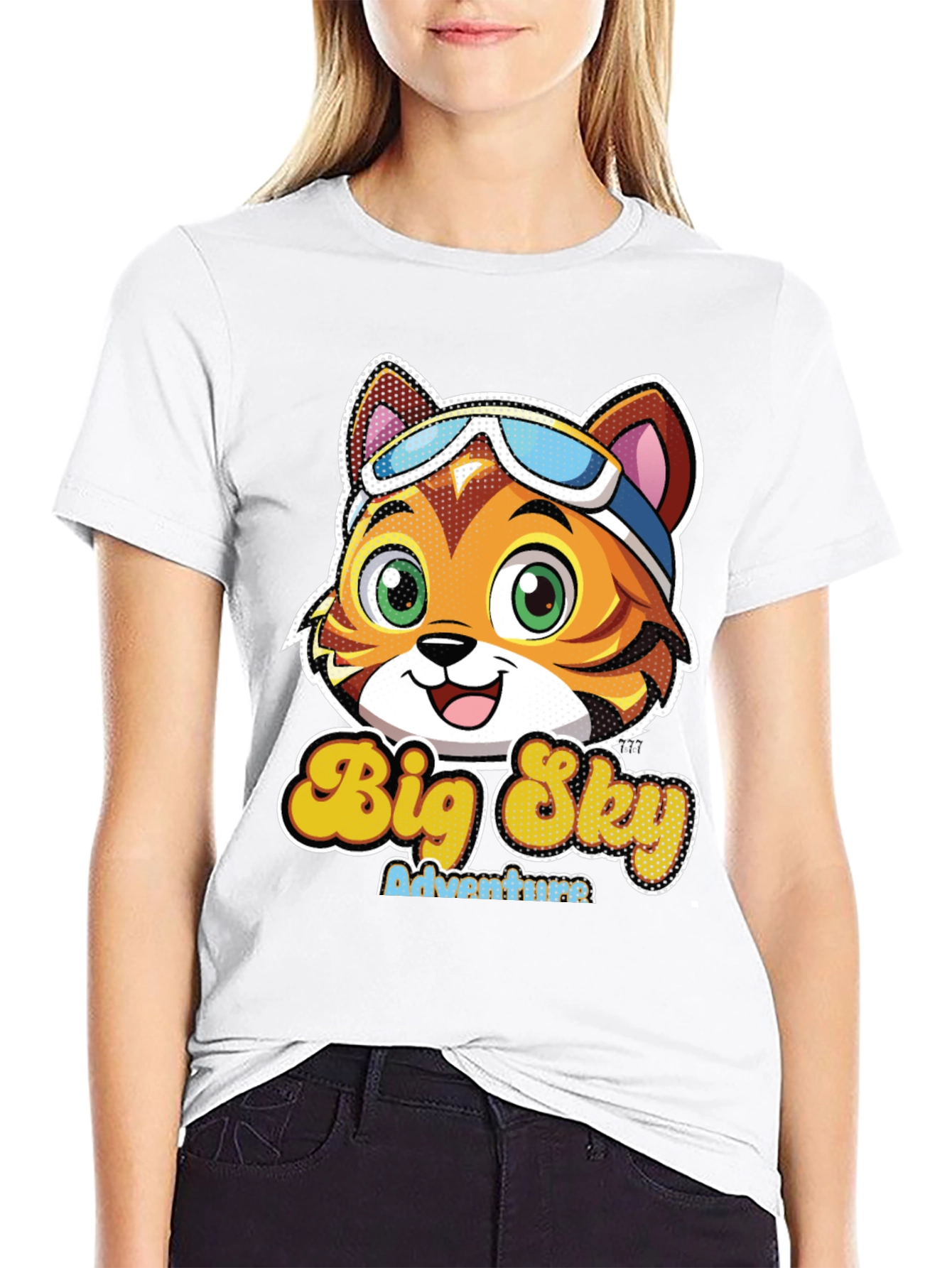Big Sky Adventures Cartoon Cat T-Shirt