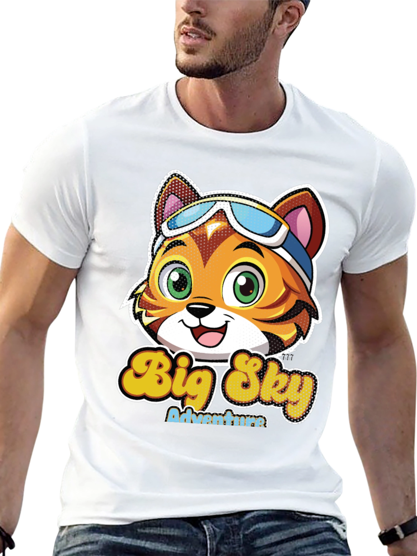 Big Sky Adventures Cartoon Cat T-Shirt