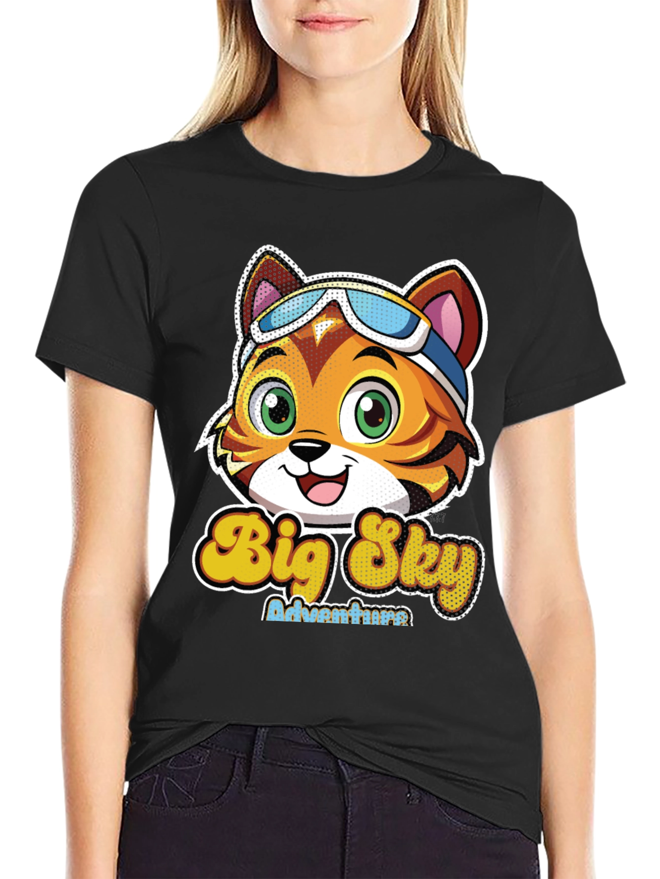 Big Sky Adventures Cartoon Cat T-Shirt