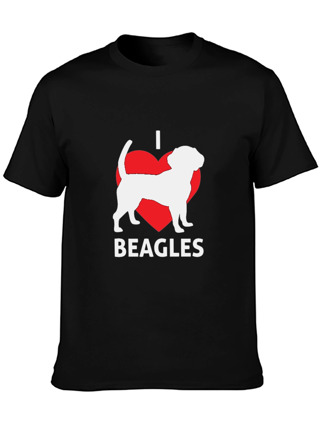 I Love Beagles T-Shirt - Black