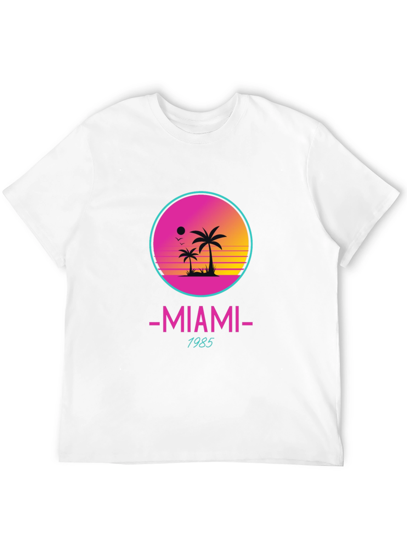 Miami 1985 Retro Graphic Black T-Shirt