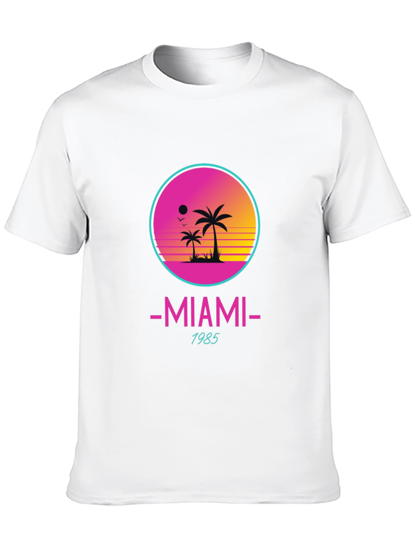 Miami 1985 Retro Graphic Black T-Shirt