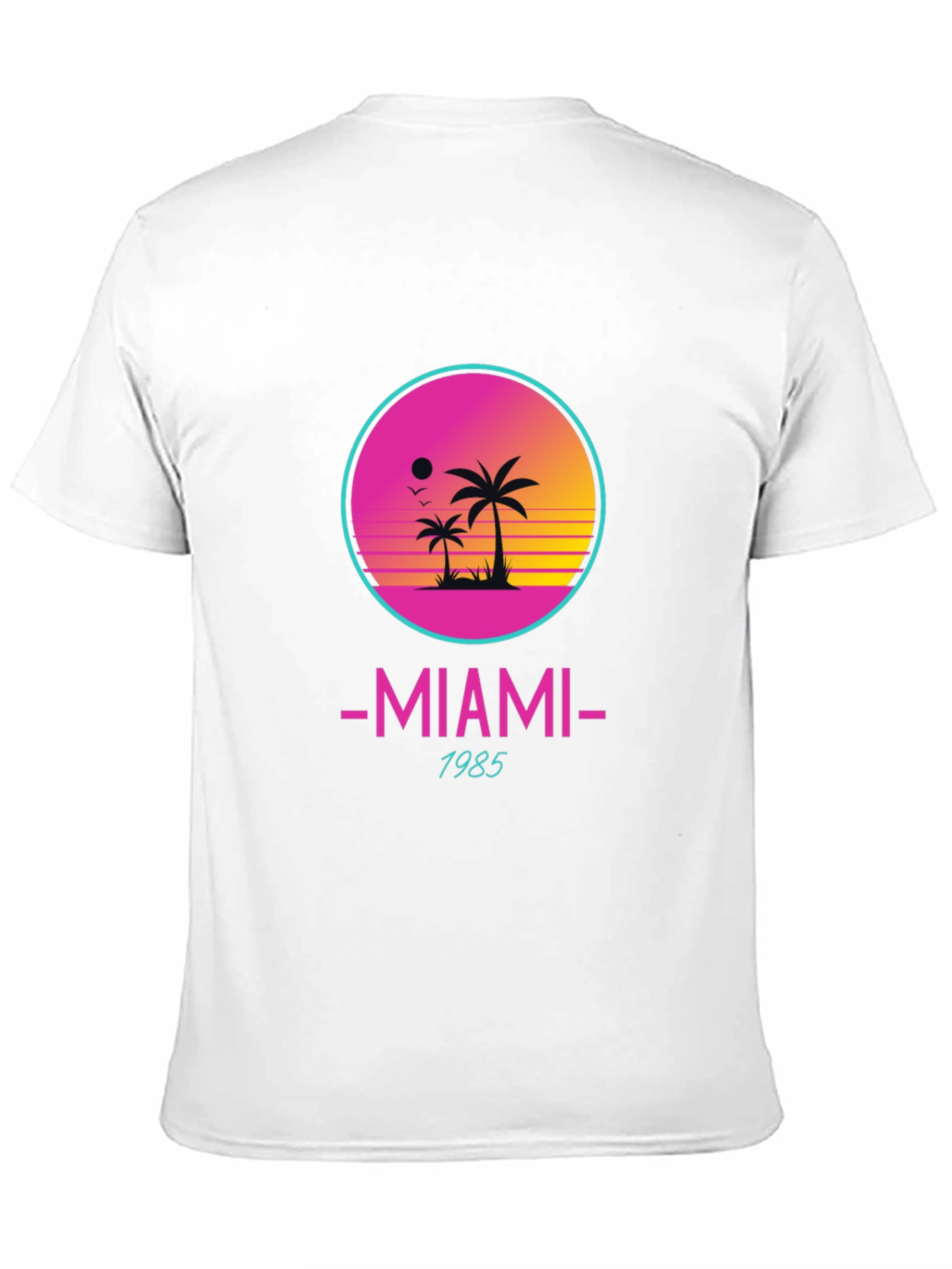 Miami 1985 Retro Graphic Black T-Shirt