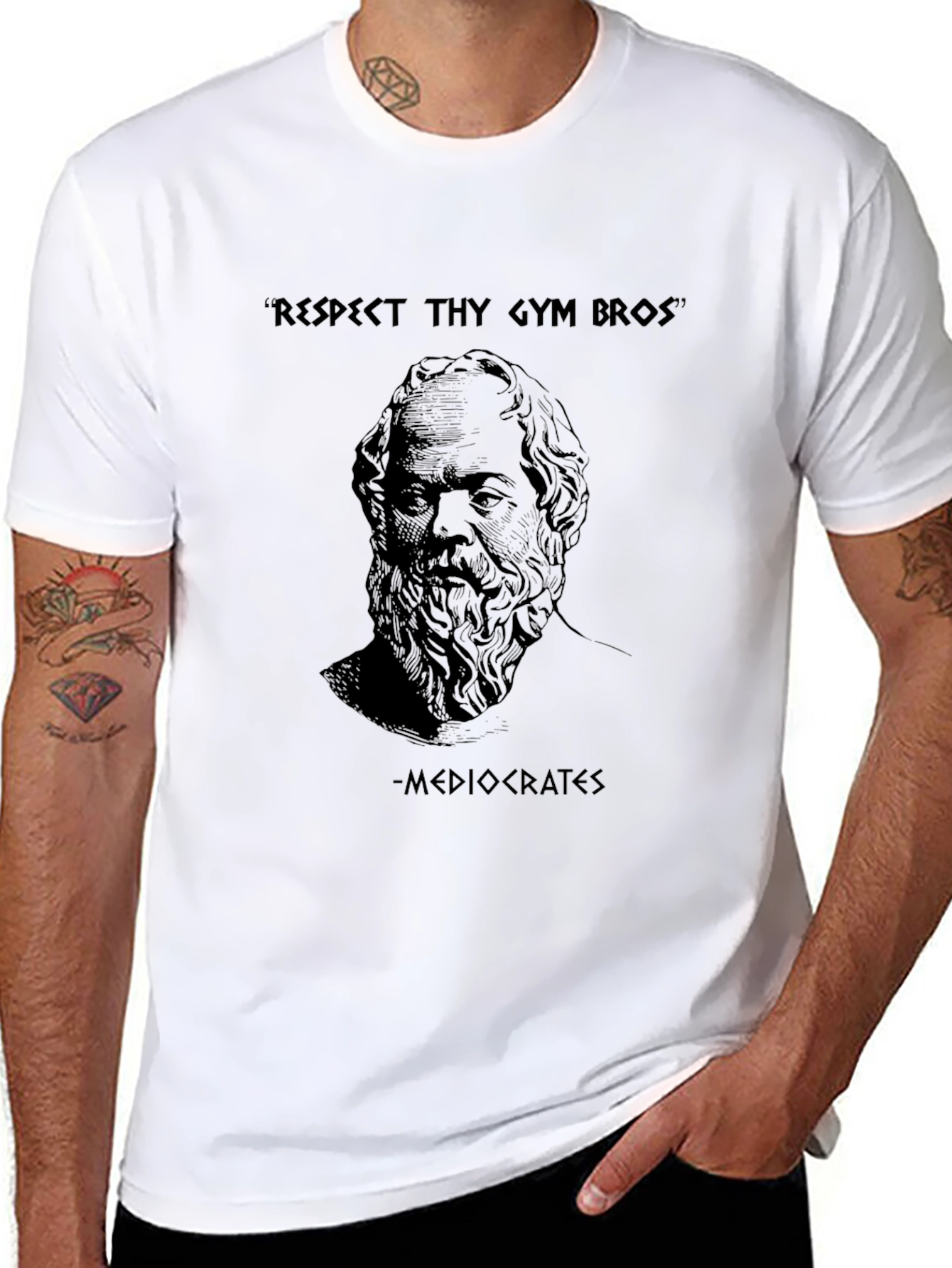 Respect Thy Gym Bros T-Shirt - Mediocrates Philosopher