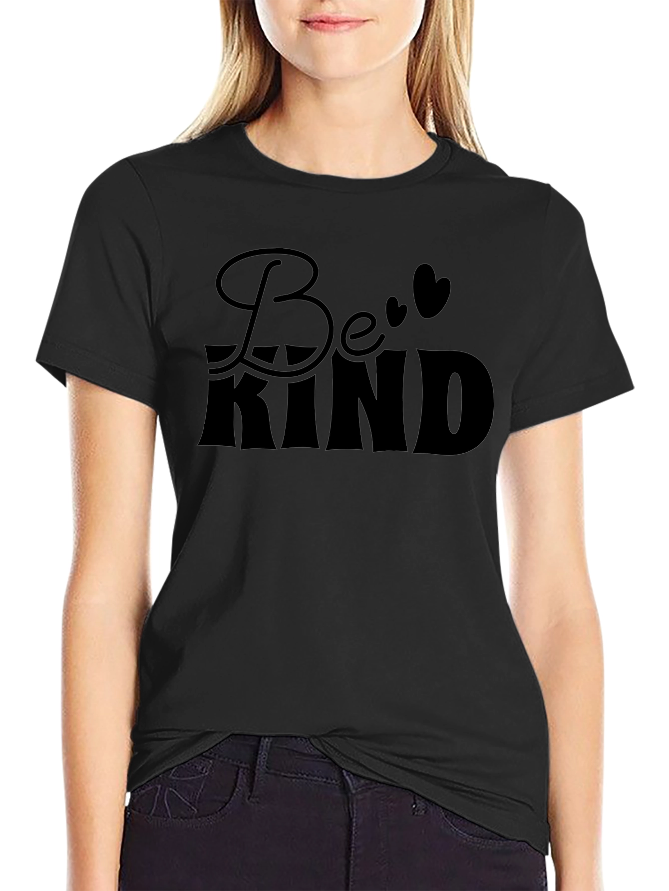 Be Kind Graphic Print Black T-Shirt